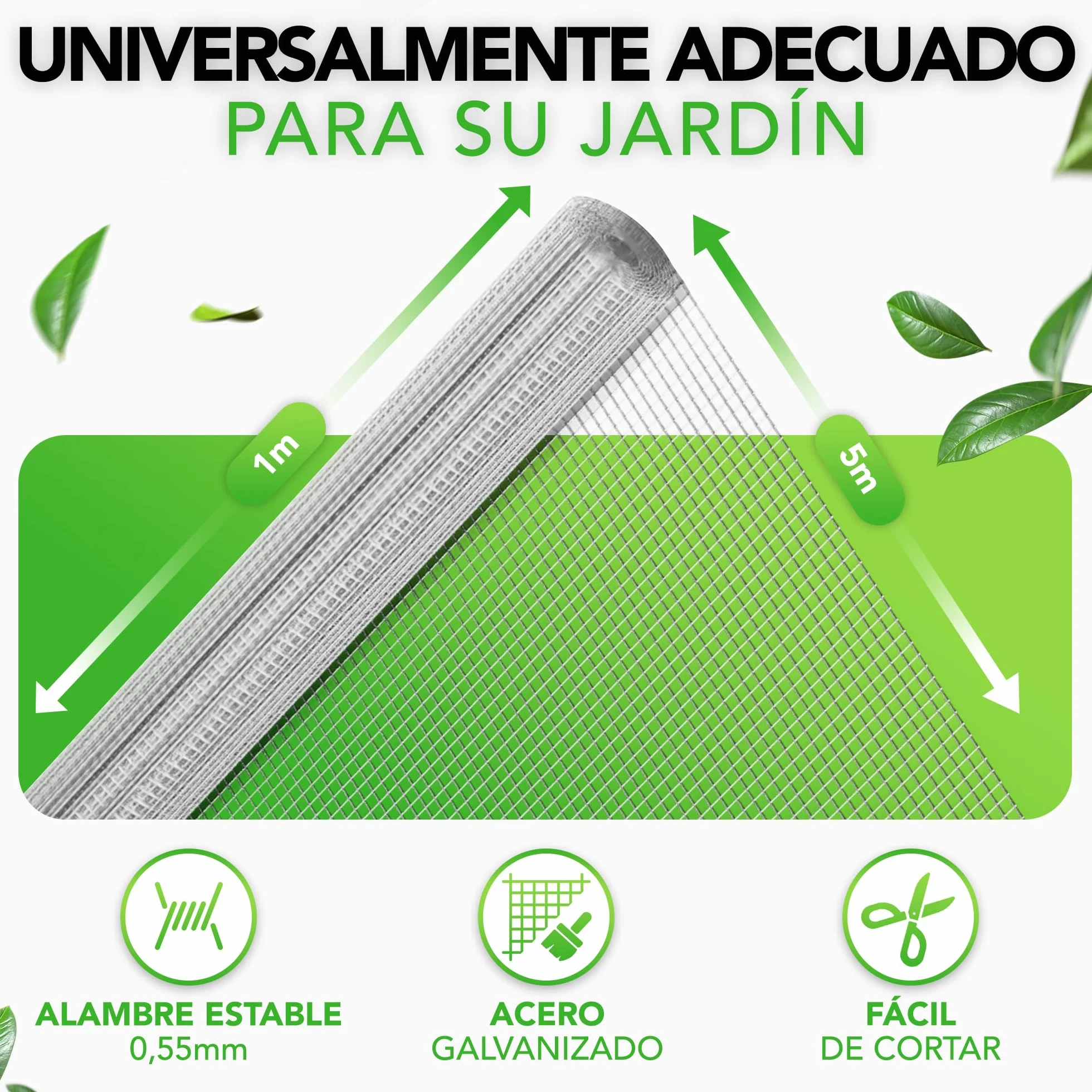 LAINFELD Rejilla de Alambre de Malla Fina | 5 x 1 Metro | Rejilla para roedores para bancales Altos con Malla de 6,3 mm | Alambre para Conejos para aviarios