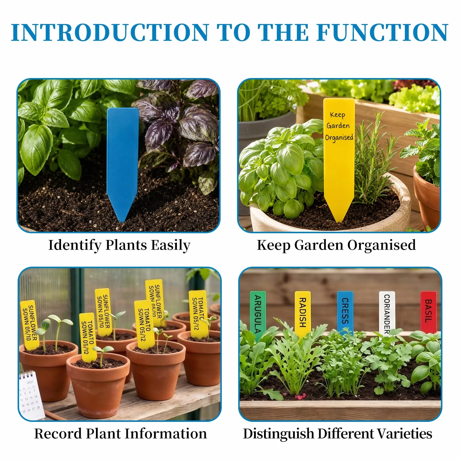 Etiquetas para Plantas 500 Piezas, Marcadores de Plástico Multicolor, Impermeables y Reutilizables, para Semillas, Plantas, Hierbas y Macetas.