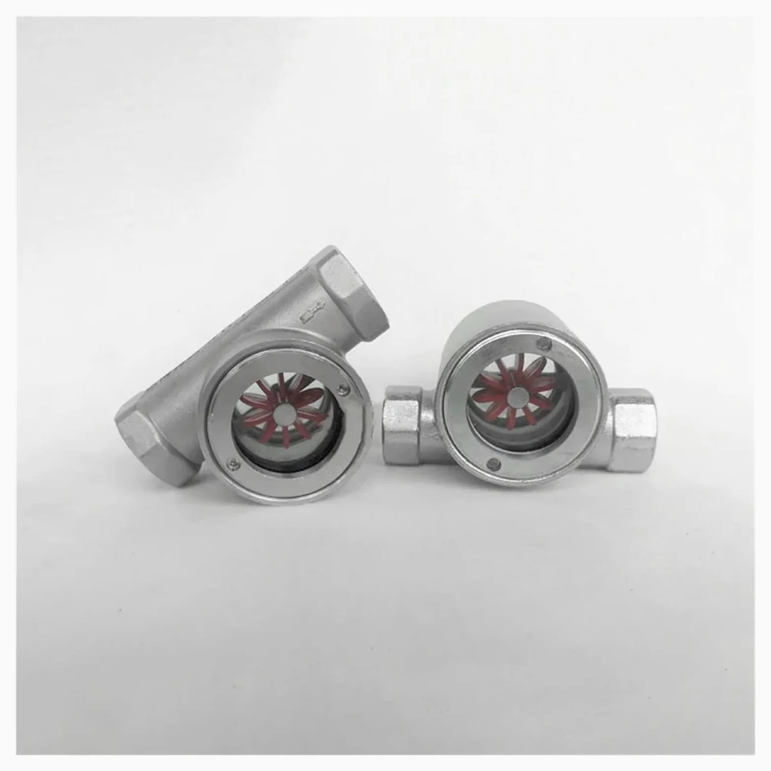 LIUCH 1/4 "3/8" 1/2 "3/4" 1 "1-1/2" 2 "BSPT hembra acero al carbono 201 304 316 indicador de flujo de mirilla de ventana inoxidable con impulsor(316 Stainless Steel,1/2")