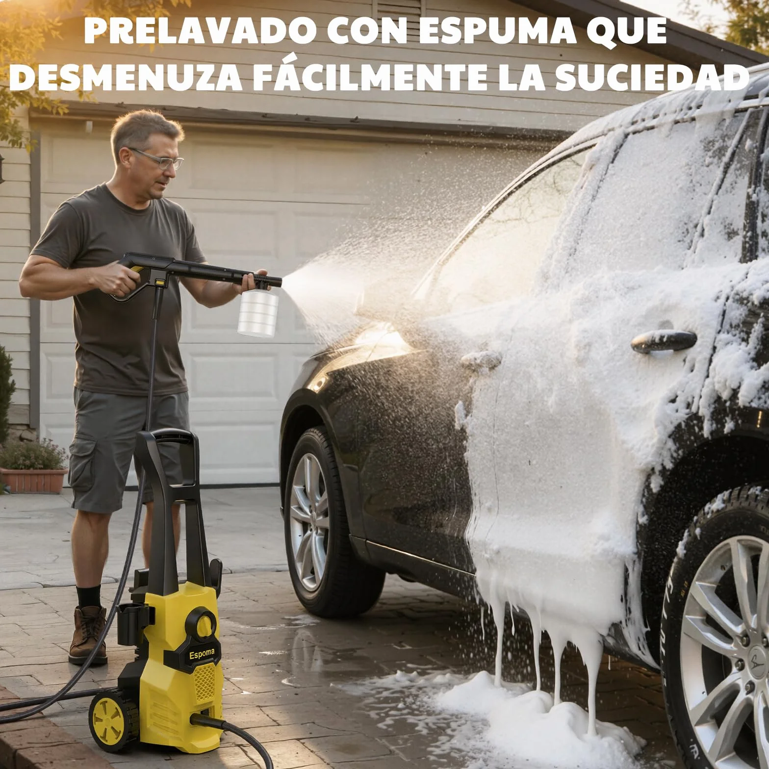 𝟕𝐎%𝟎𝐟𝐟 Hidrolimpiadora de Alta Presión, 120 Bar, Caudal de 380 l/h, área de Trabajo 30 m²/h, Ideal para Hogar, Jardín y Coche –Incluye Manguera de 7m, Bomba de Aluminio, Radio de Acción 12m