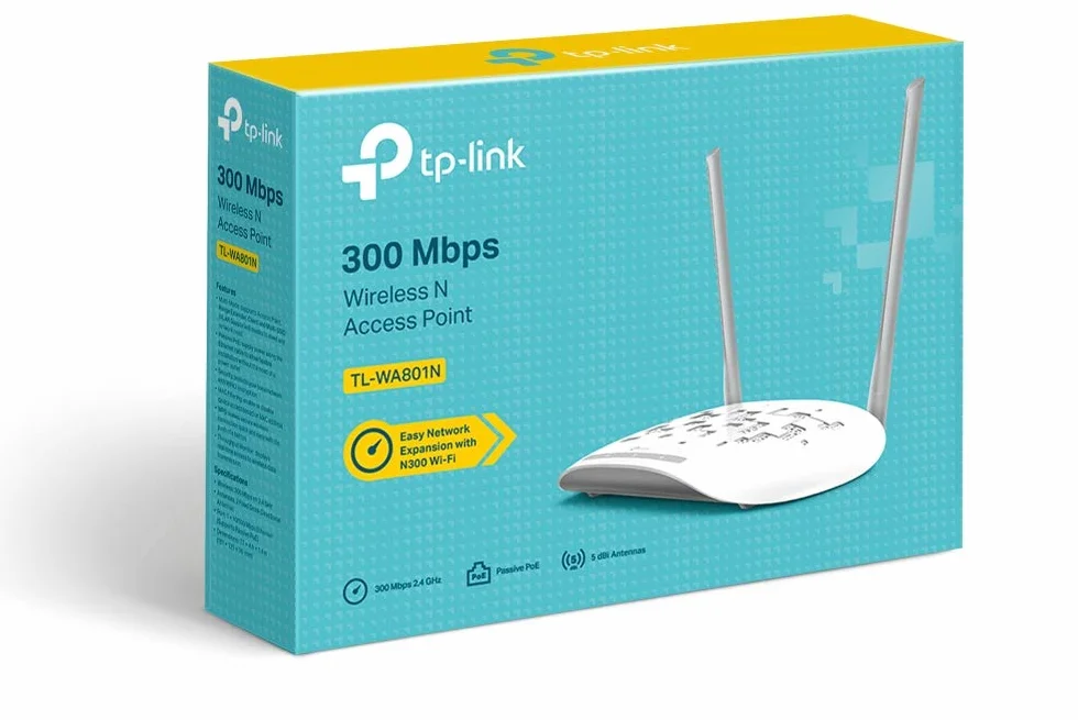 TP-Link TL-WA801N Punto de Acceso Inalámbrico Extensor Red WiFi 300Mbps 2 Antenas WPS PoE Pasivo