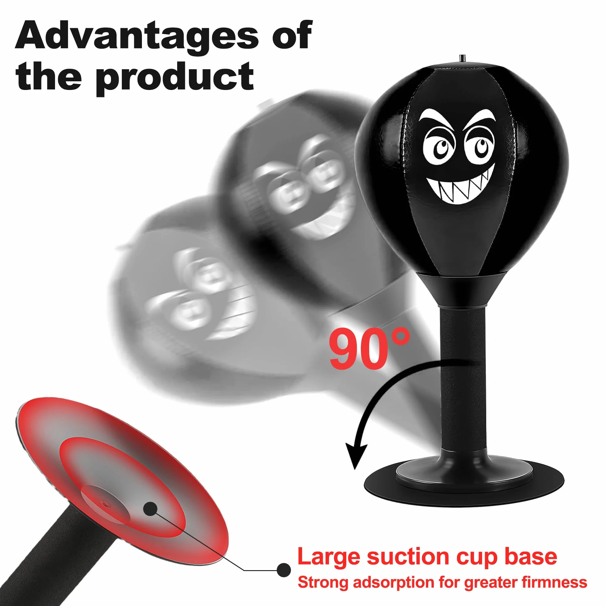 Mesa de punching ball, saco de boxeo de escritorio con ventosa, mini saco de boxeo para aliviar el estrés