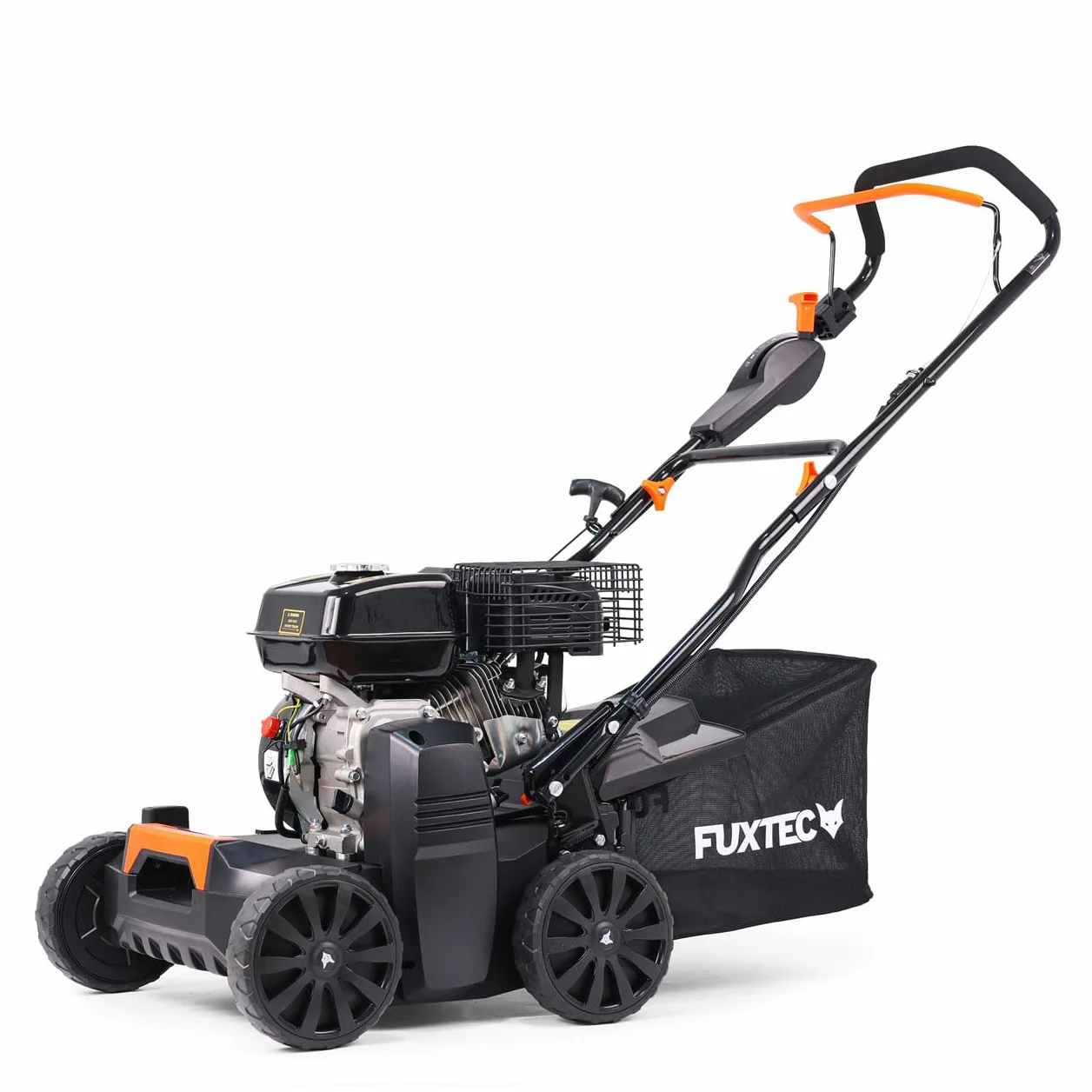 FUXTEC Escarificador Aireador de Gasolina 3 en 1 FX-BV240 Motor 4 tiempos 4,1 kW, rodillo con 18 cuchillas y 24 púas de resorte, asa de transporte y recolector de 45 L
