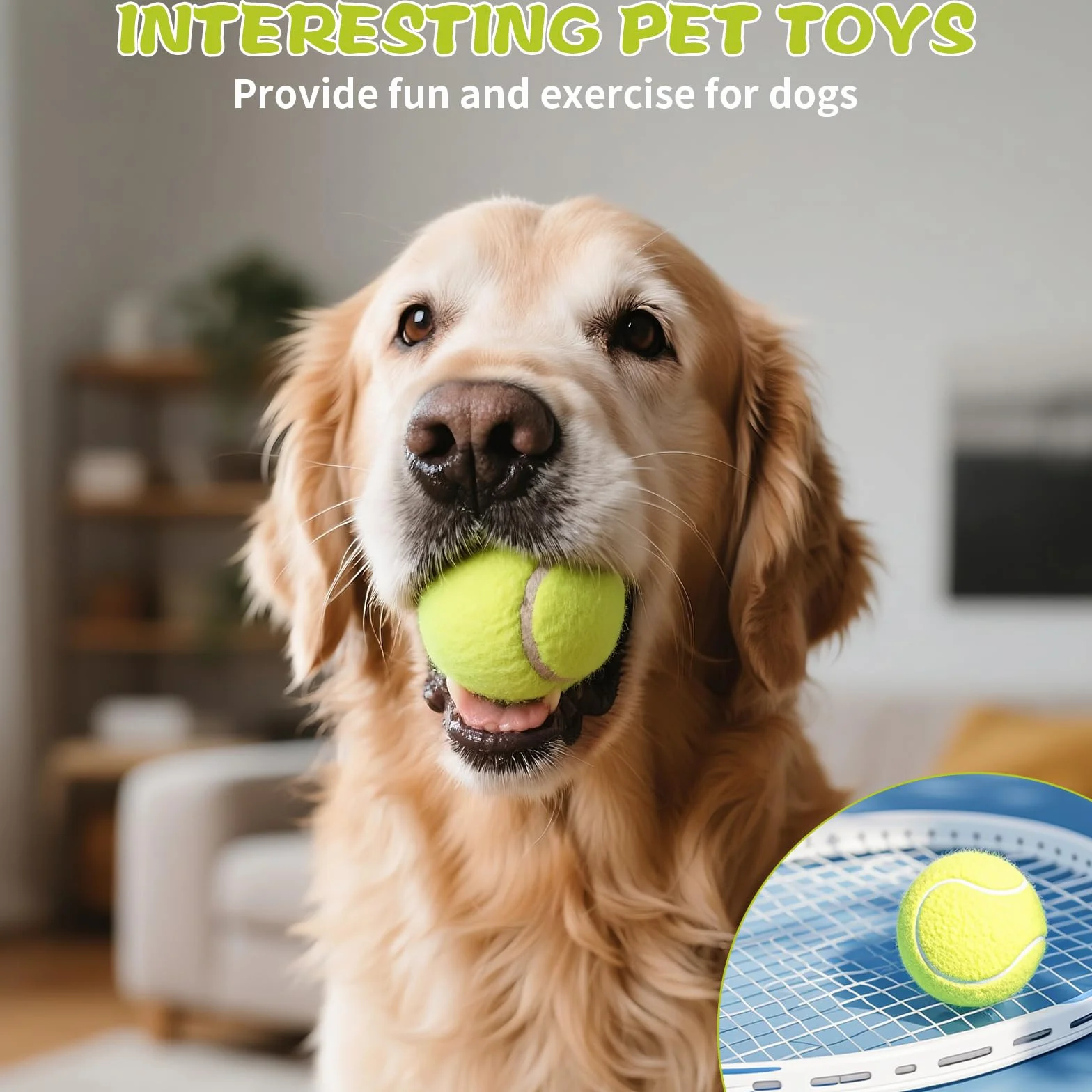 Pelotas de Tenis para Perros 12 Piezas, Bolas Padel Amarillas Accesorio Entrenamiento