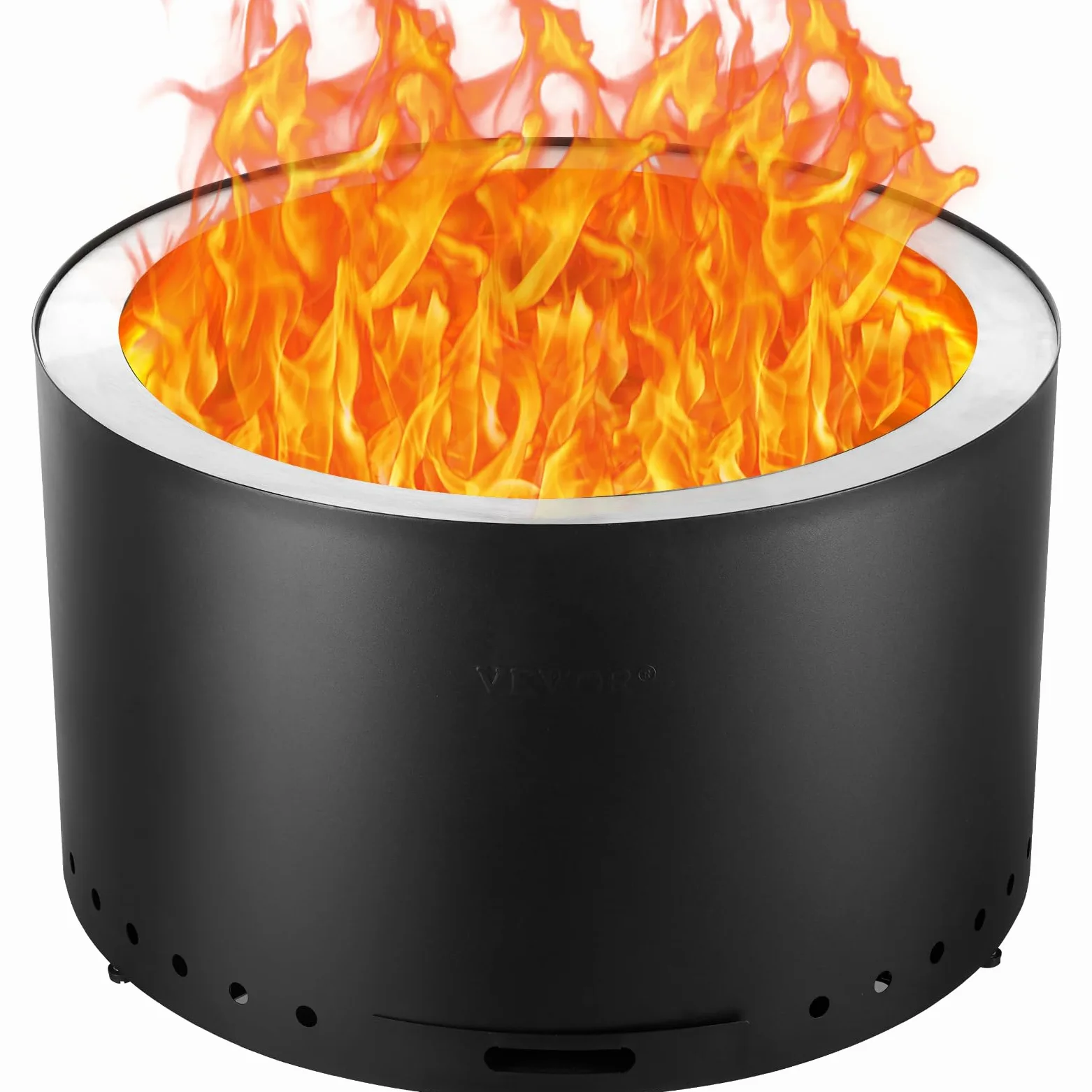VEVOR Brasero de Leña sin Humo 710 x 450 mm Brasero con Bandeja de Ceniza Extraíble Brasero Portátil para Interiores y Exteriores de Acero Inoxidable SUS430, para Acampar en el Patio al Aire Libre