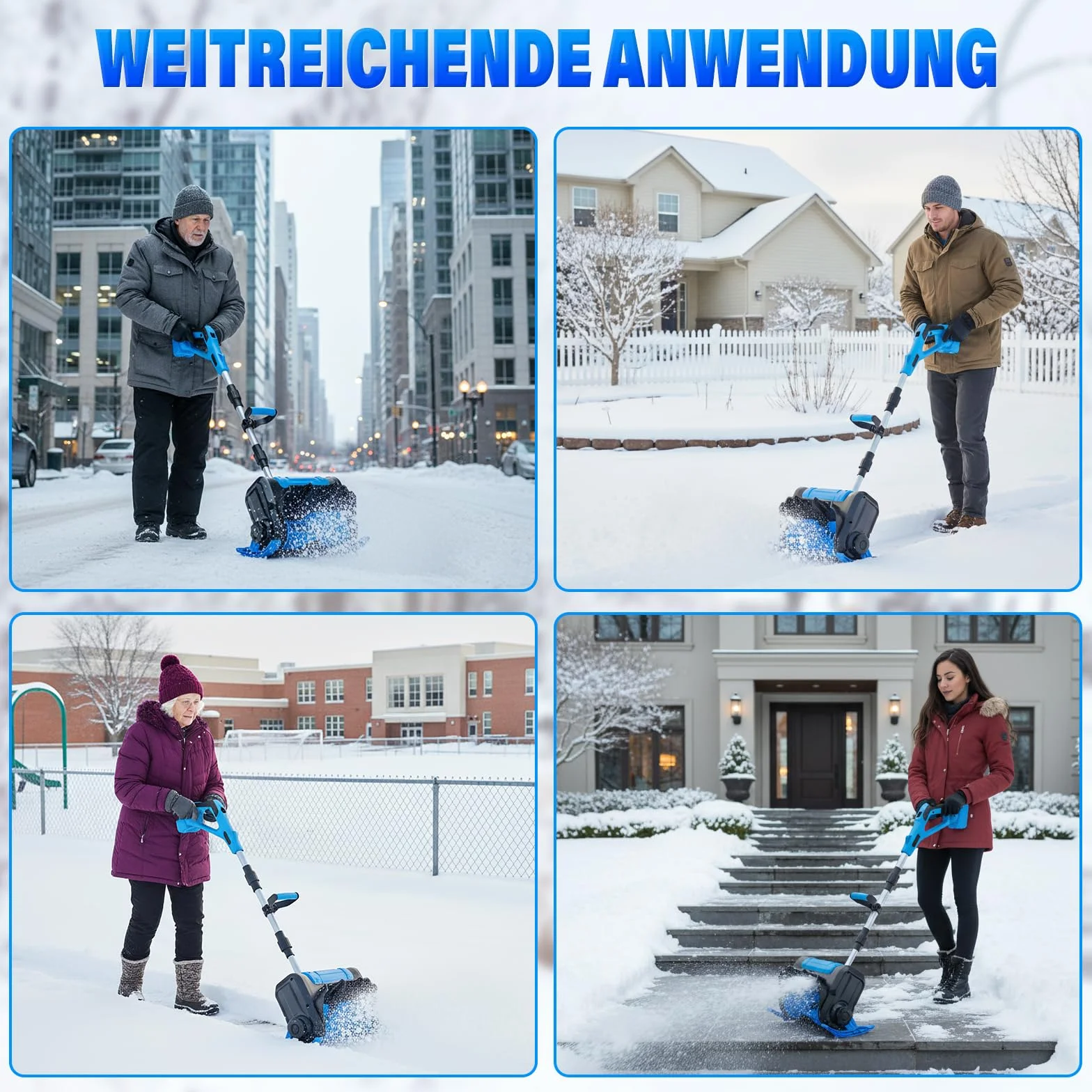 Quitanieves inalámbrico para batería Makita 21 V, quitanieves eléctrico (spazzola da Neve Wireless da 1000 W Fino a larghezza di lavoro 30 cm, distanza espulsione 8,5 m, profondità sgombero 17 cm)