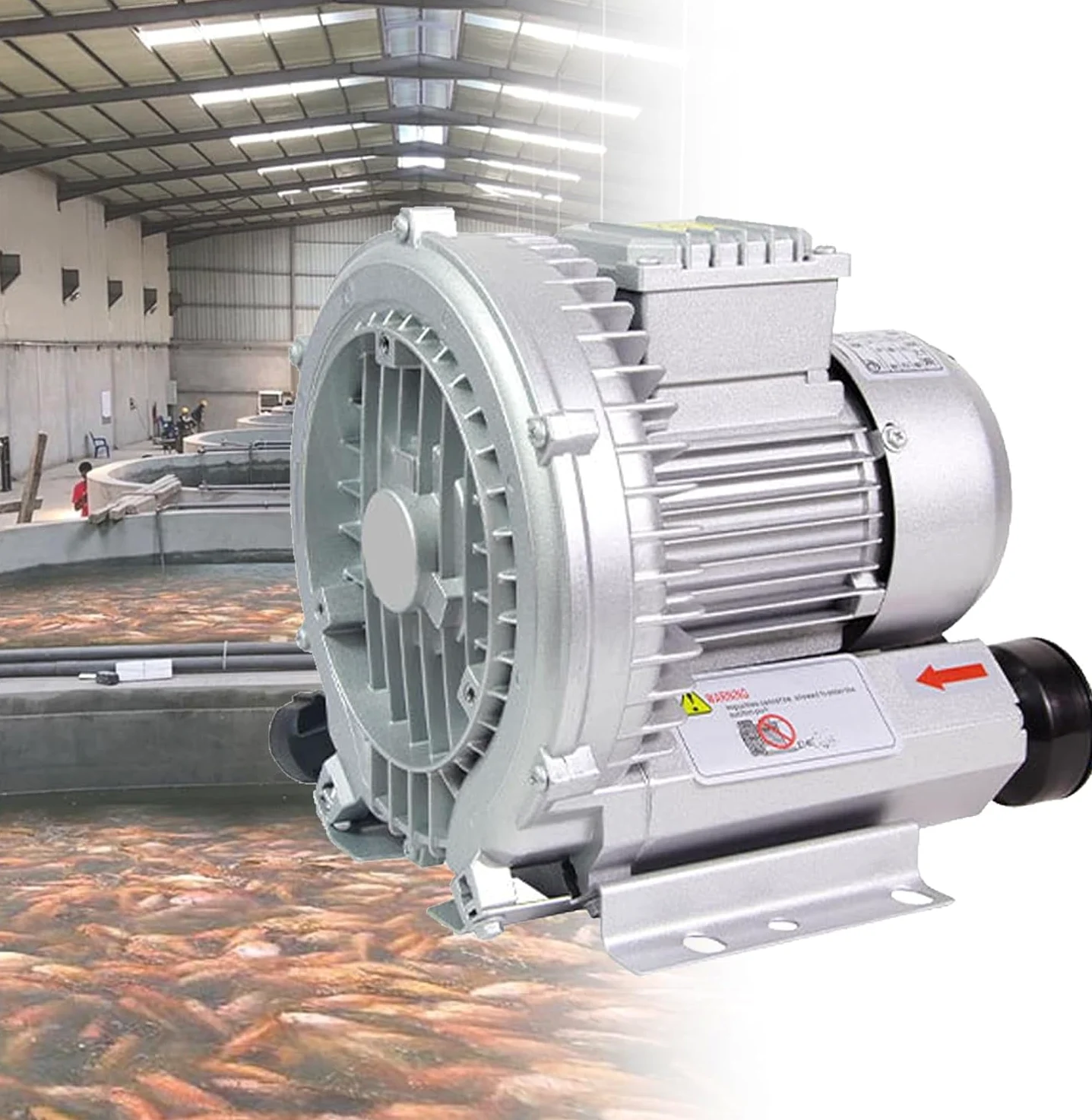 Genérico Soplador de Anillo vórtice para estanques y Piscinas, soplador regenerativo Industrial de 220 V/380 V con Filtro de Polvo, Bomba de Aire de Alta eficiencia de 1,1 kW para Sistemas acuáticos.