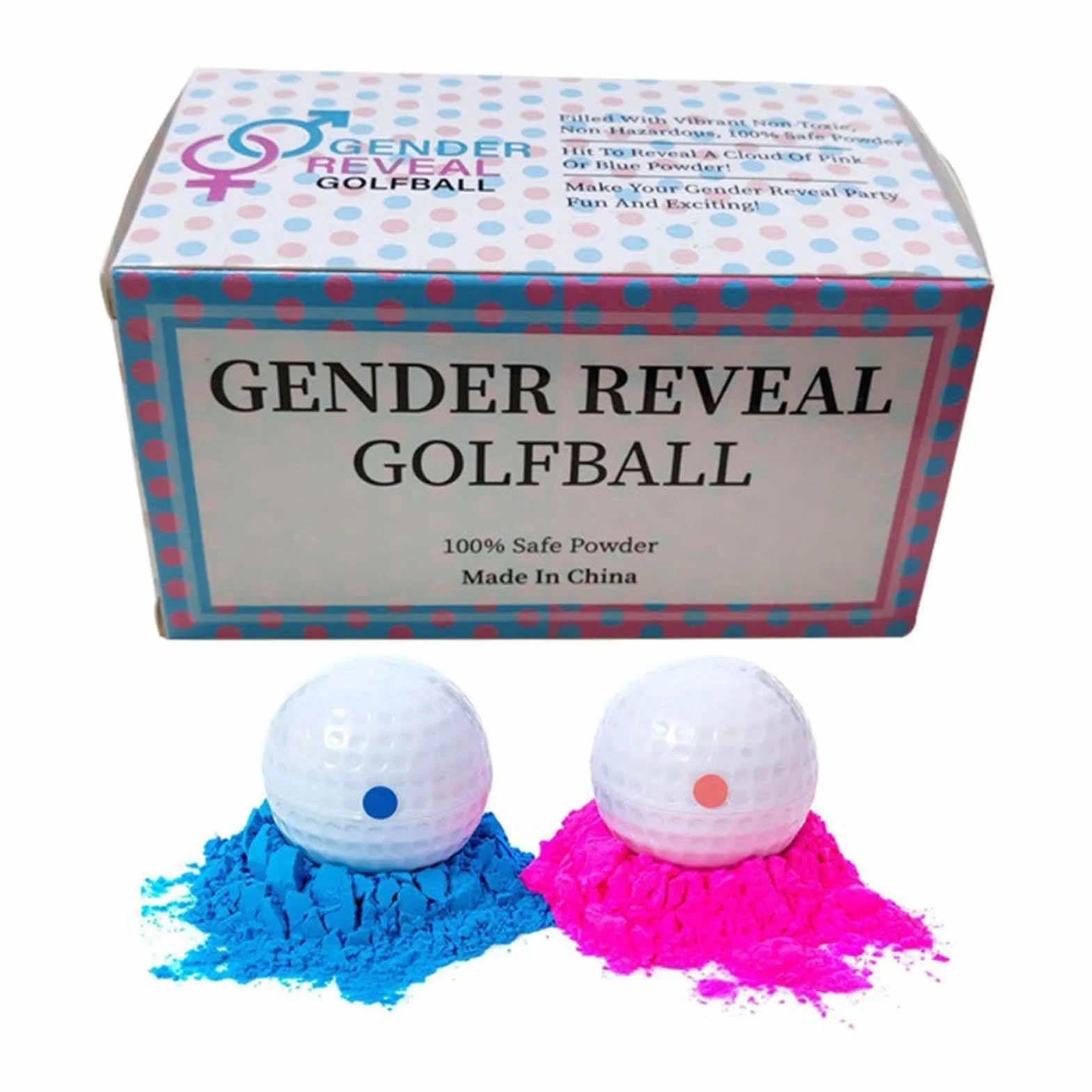 JINGLING Golf Exploding Balls Fiesta Juegos con Polvo Color Azul Rosa