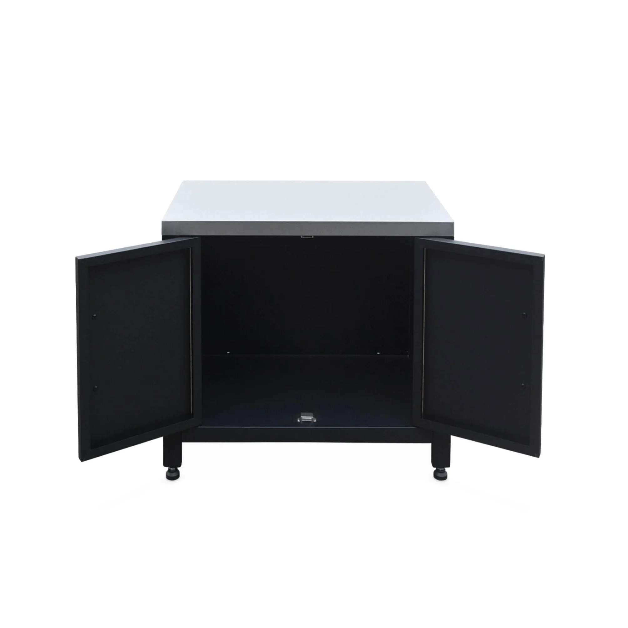 sweeek - Cocina exterior de acero, 80cm, Grimaud, Negro, 52.5x80x69 cm