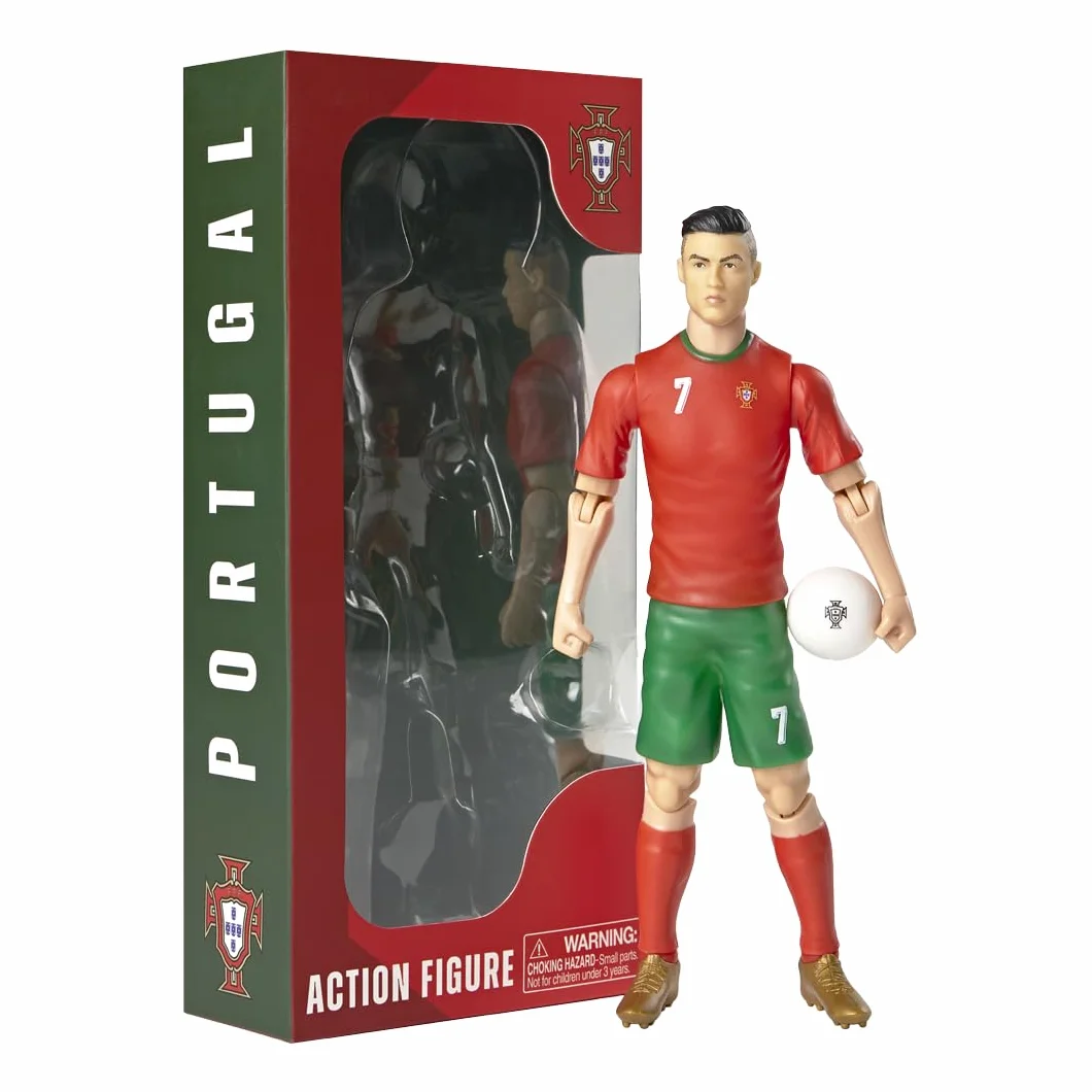 Megableu Ronaldo Figura de fútbol 20 cm articulada con licencia oficial 10 puntos de articulación juguete Portugal
