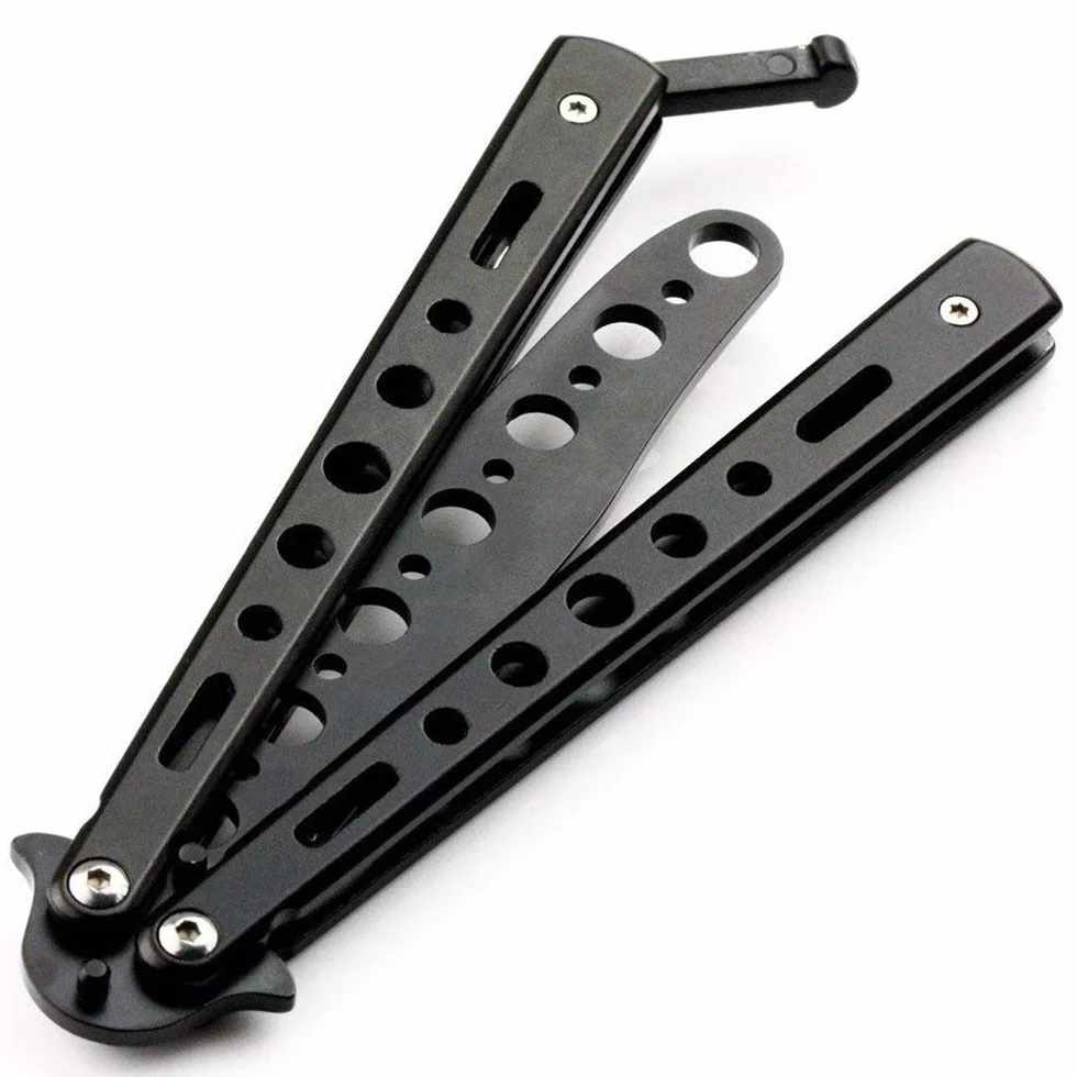 Ideal Swan 2PC Navaja Mariposa Sin Filo Cuchillo Entrenamiento Balisong Trainer