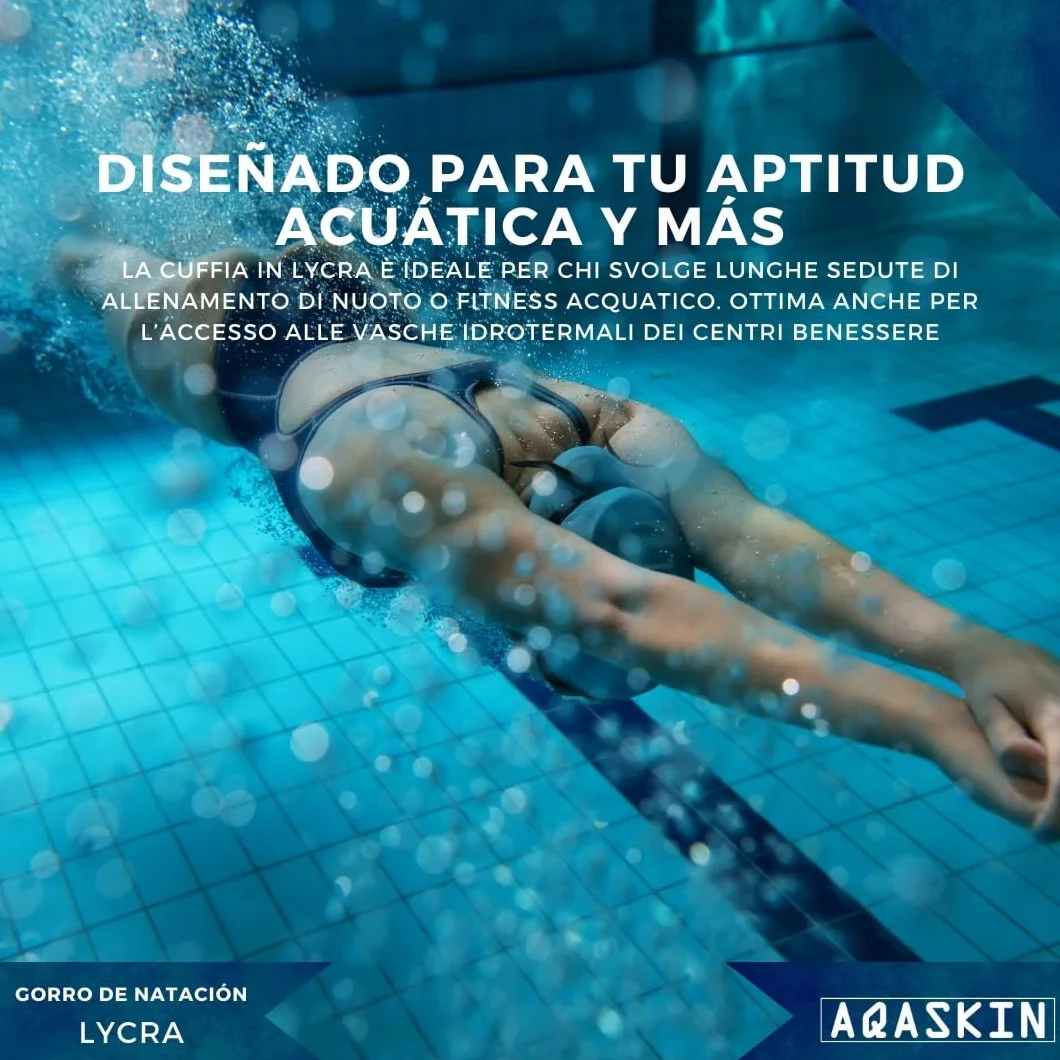 Gorros de natación Profesionales de Licra hipoalergénico sin látex ni Silicona – Gorro de Piscina Unisex - 50 Piezas