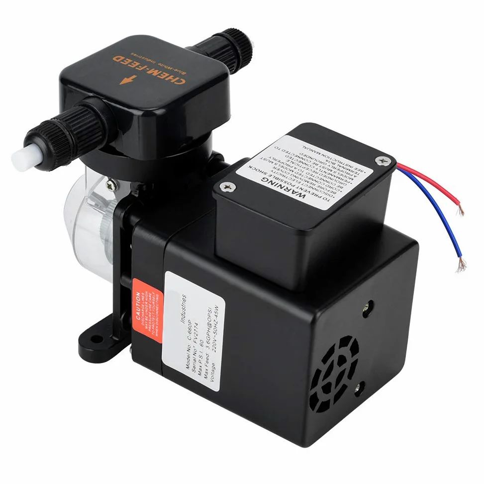 Bomba de Dosificación de Piscina Automática, Equipo de Desinfección Química para Piscina, Salida de 516GDP, Presión de 125 PSi, Regulación de Accidente Cerebrovascular Ajustable