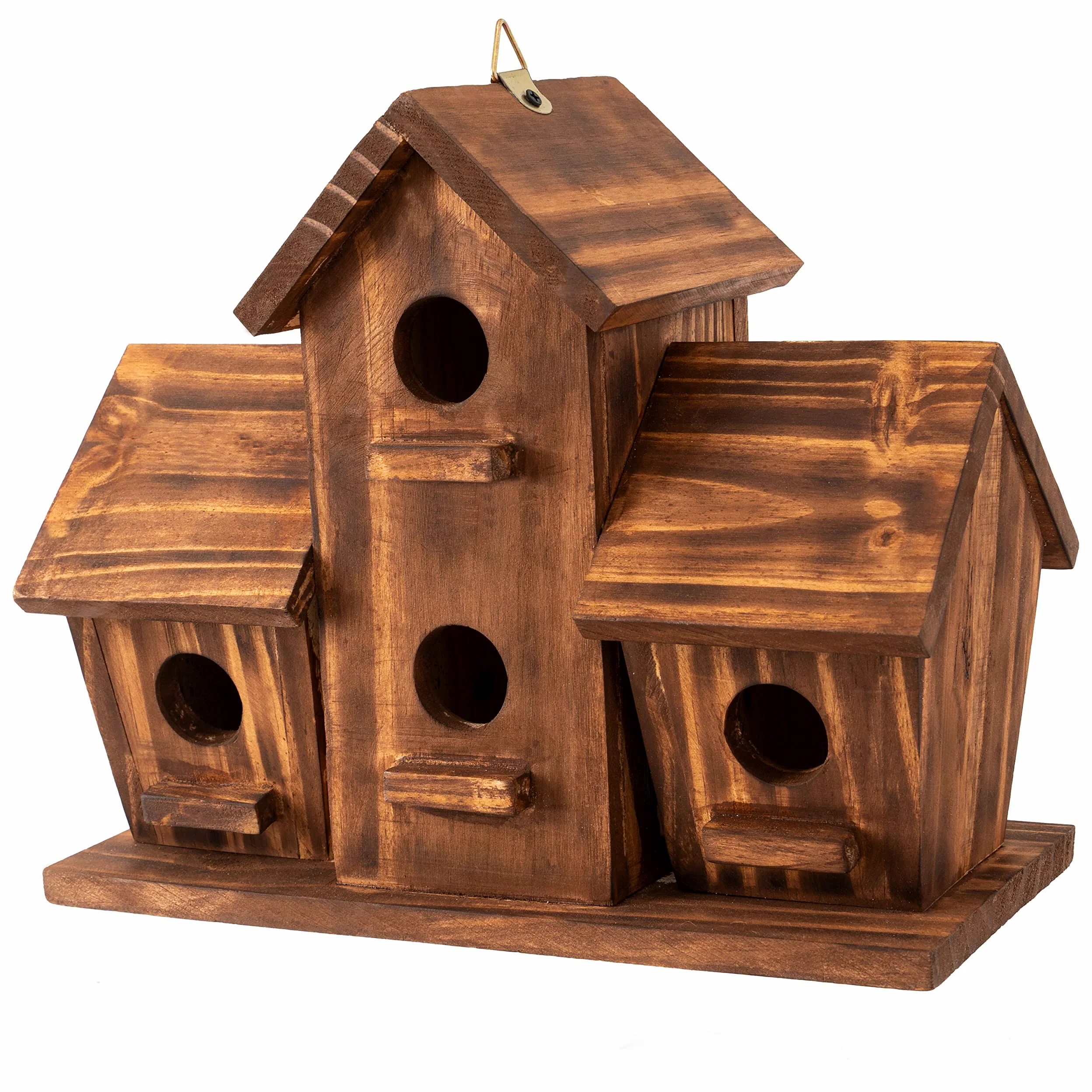 COLEBA- Casas para pájaros para Exteriores, casa para pájaros de 4 Agujeros para Exteriores, Espacio para 4 familias de pájaros, pinzones, cardenales, casa para pájaros Colgante para jardín
