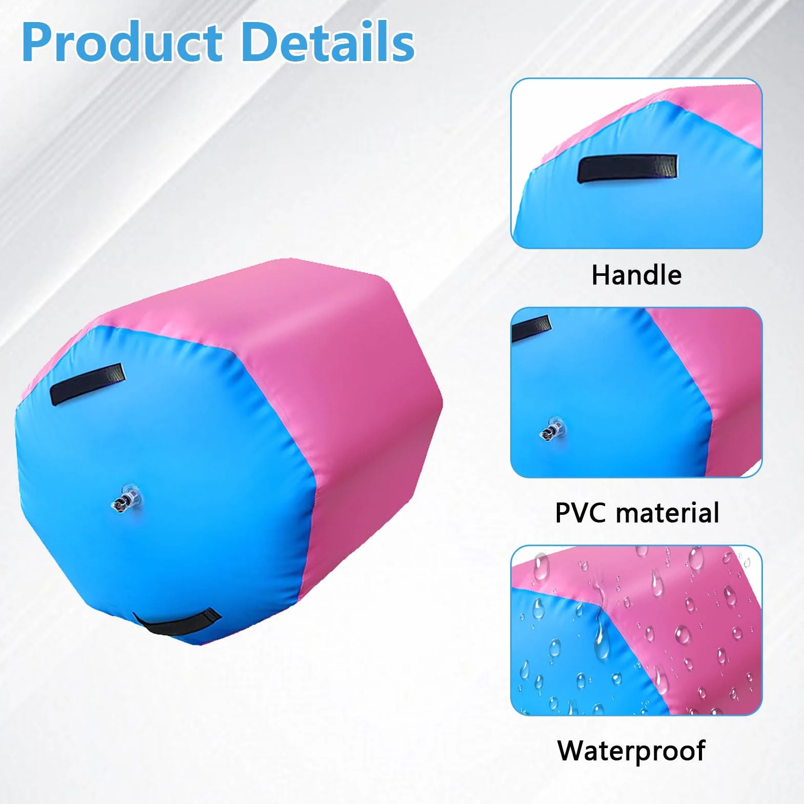 Colchoneta de yoga inflable 80x100 cm con bomba de aire para gimnasio y fitness