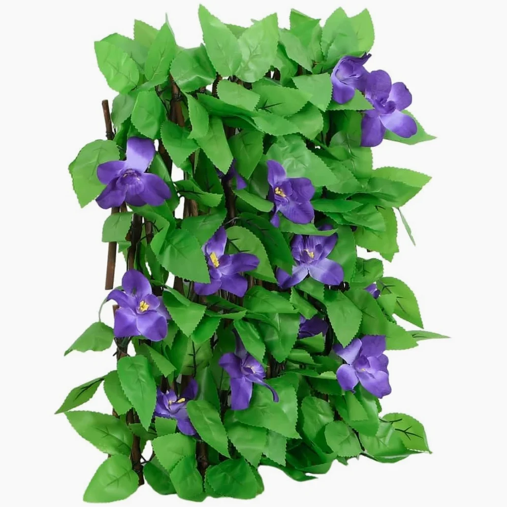 5 rejillas para plantas trepadoras de hiedra artificial, expandible, 180 x 20 cm, PVC y madera, valla decorativa para jardín, valla de jardín, paneles de valla para jardín