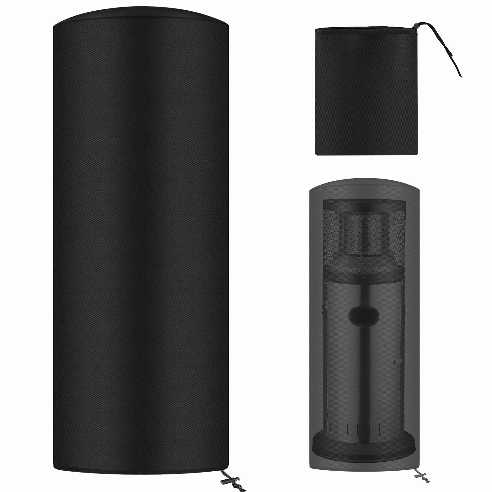 AOOWU Cubierta del Calentador a Prueba de Agua Patio, 210D Cubierta del Calentador de Gas De Tela Oxford con Cordón Ajustable, Resistente al Viento Cubierta del Calentador (50X50X120CM)