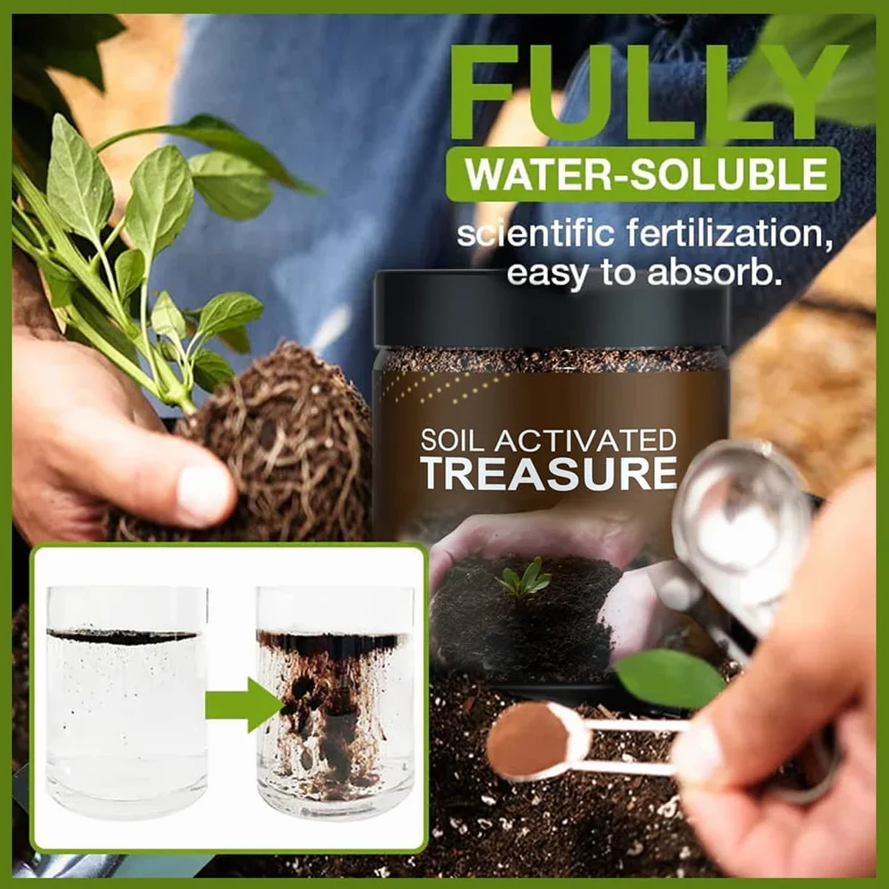 Soil Activated Treasure, Soil Activators For Garden Beds , Potting Mix, Lawns And Gardens, Pimprove Soil, Improve Nutrient Uptake, Soil Plant Flower Fertilizer Activation Treasure Activator (1)