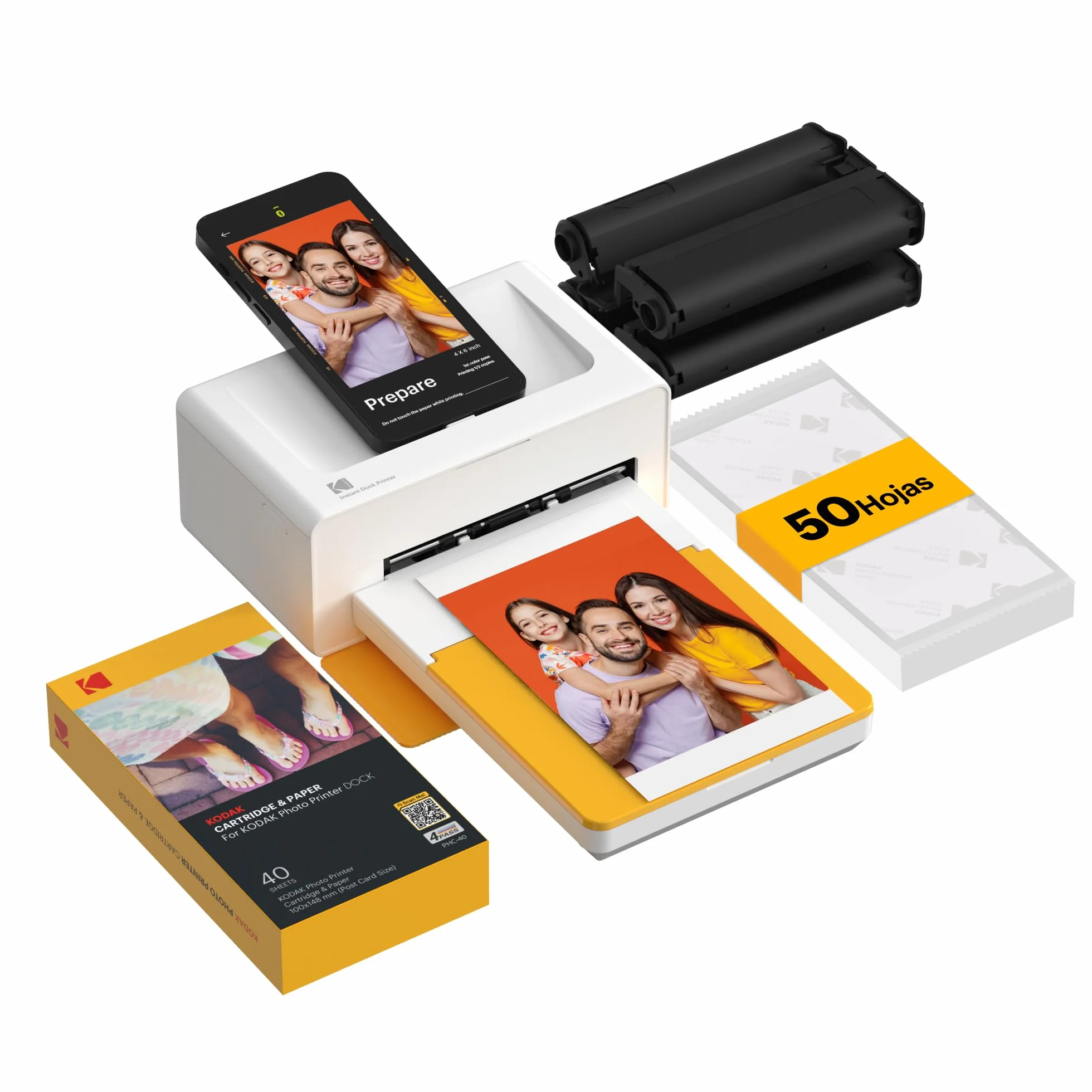 KODAK Dock Plus 4PASS Impresora de Fotos Instantánea 10x15cm 40 Hojas