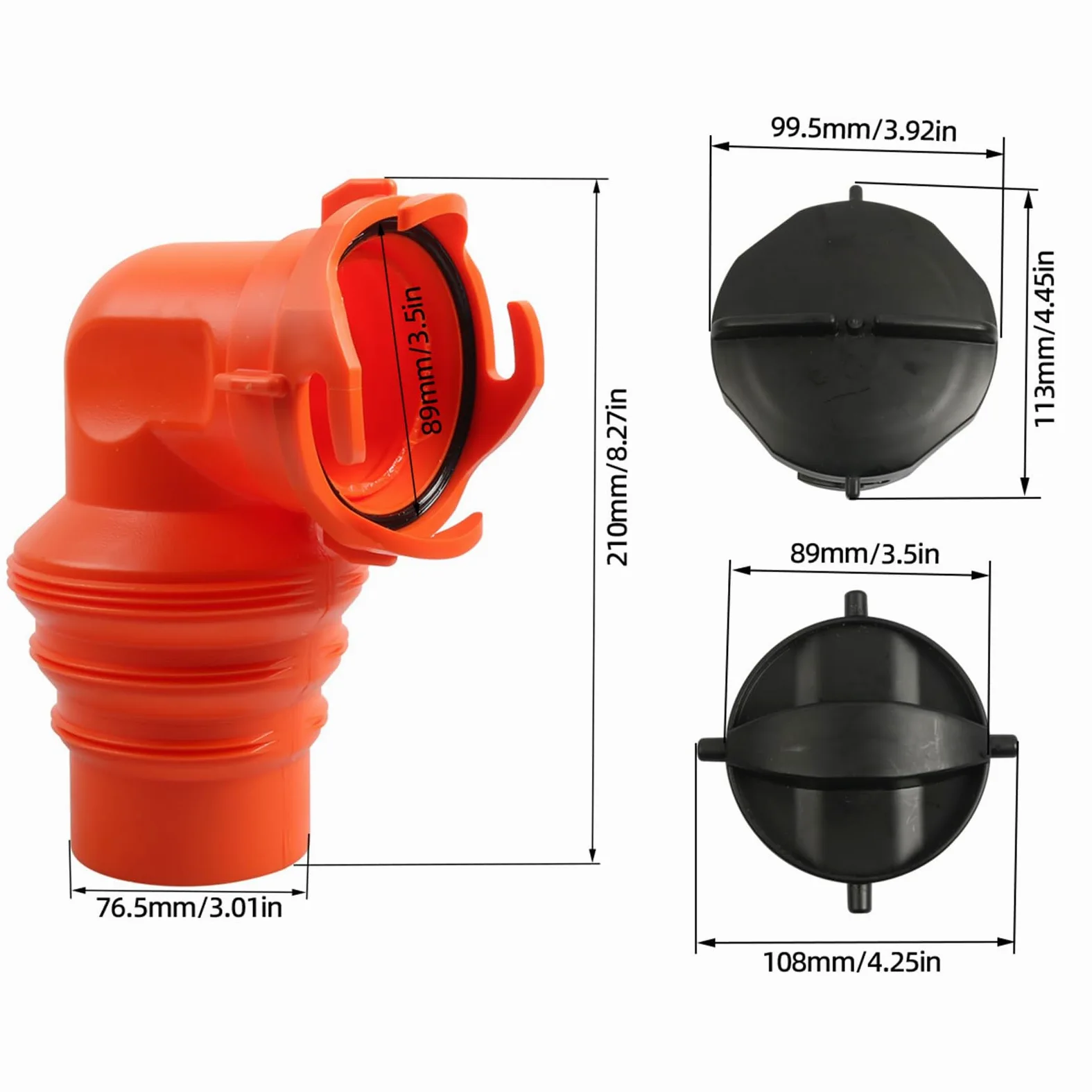 Adaptador De Manguera De Desagüe RV Accesorio De Fontanería De 90 Grados | Acoplamiento Para Manguera De RV A Prueba De Fugas Con 2 Para Conexión Hermética Contra Olores En Estación