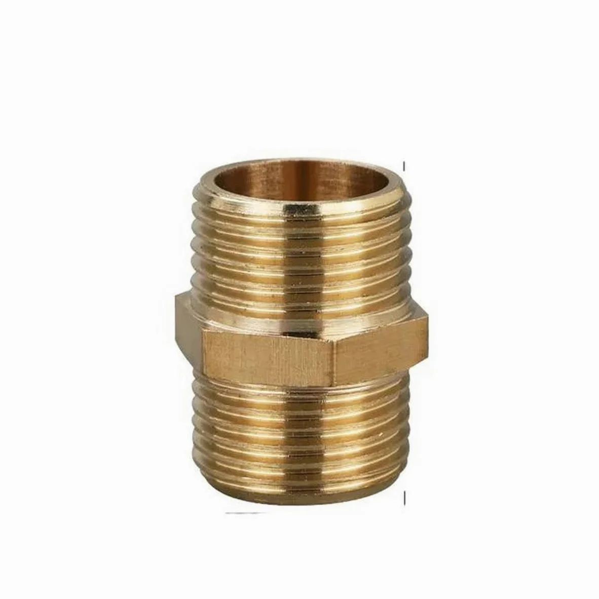 Tubería de latón Accesorio de pezón hexagonal 1/8" 1/4" 3/8" 1/2" 3/4" 1" Rosca macho Adaptador rápido Conector de acoplador para agua Aceite Gas-3l8 a 3l8-50 PCS