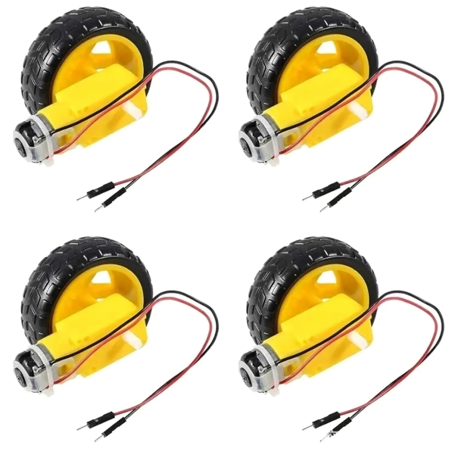 4 juegos 3v-6v Motor TT de plástico Robot de coche inteligente Motor de engranaje de doble eje 1:48 for rueda de Motor de engranaje de Chasis de coche inteligente Diy
