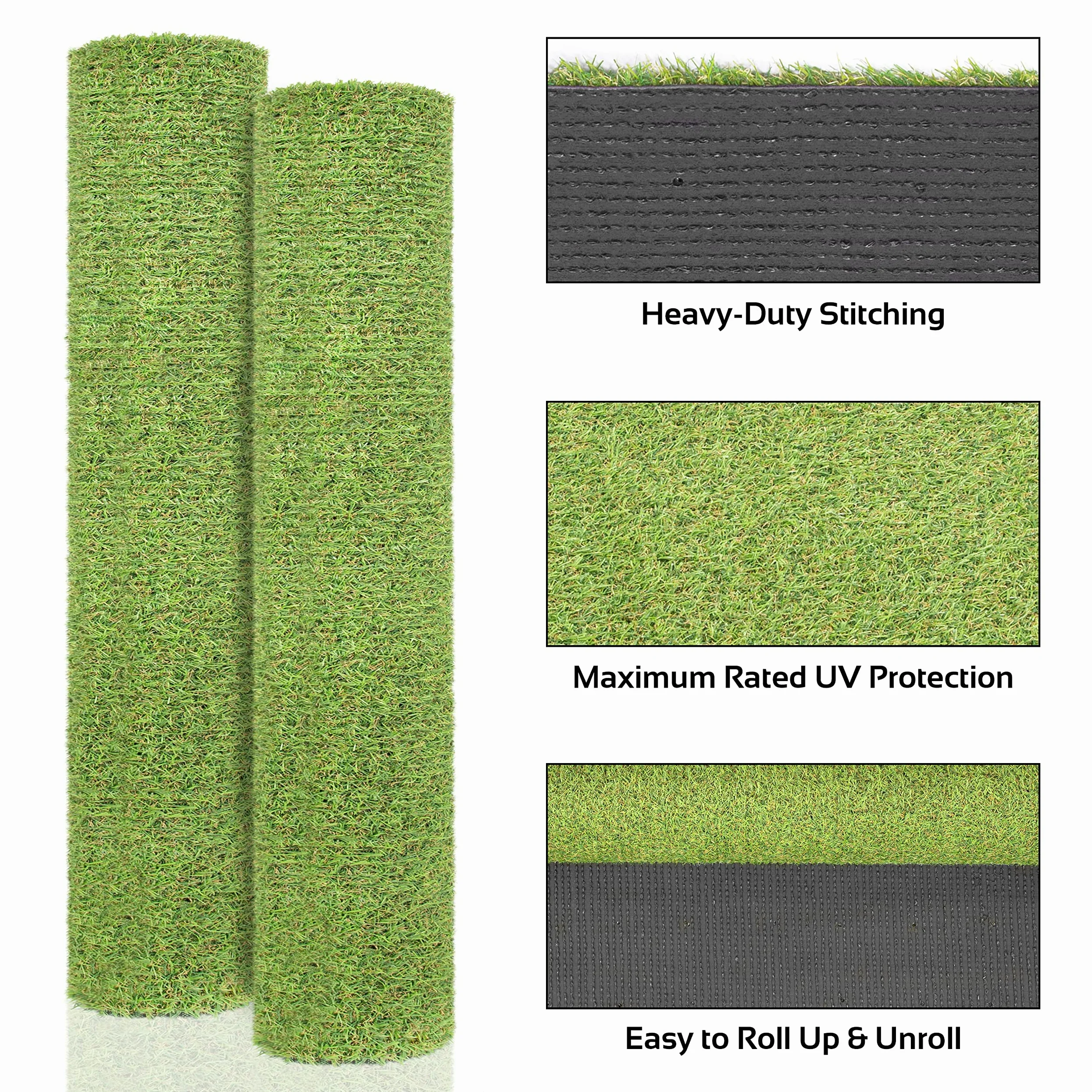 GardenKraft Moqueta Césped Sintético 4m x 1m Altura Pelo 15mm Multicolor