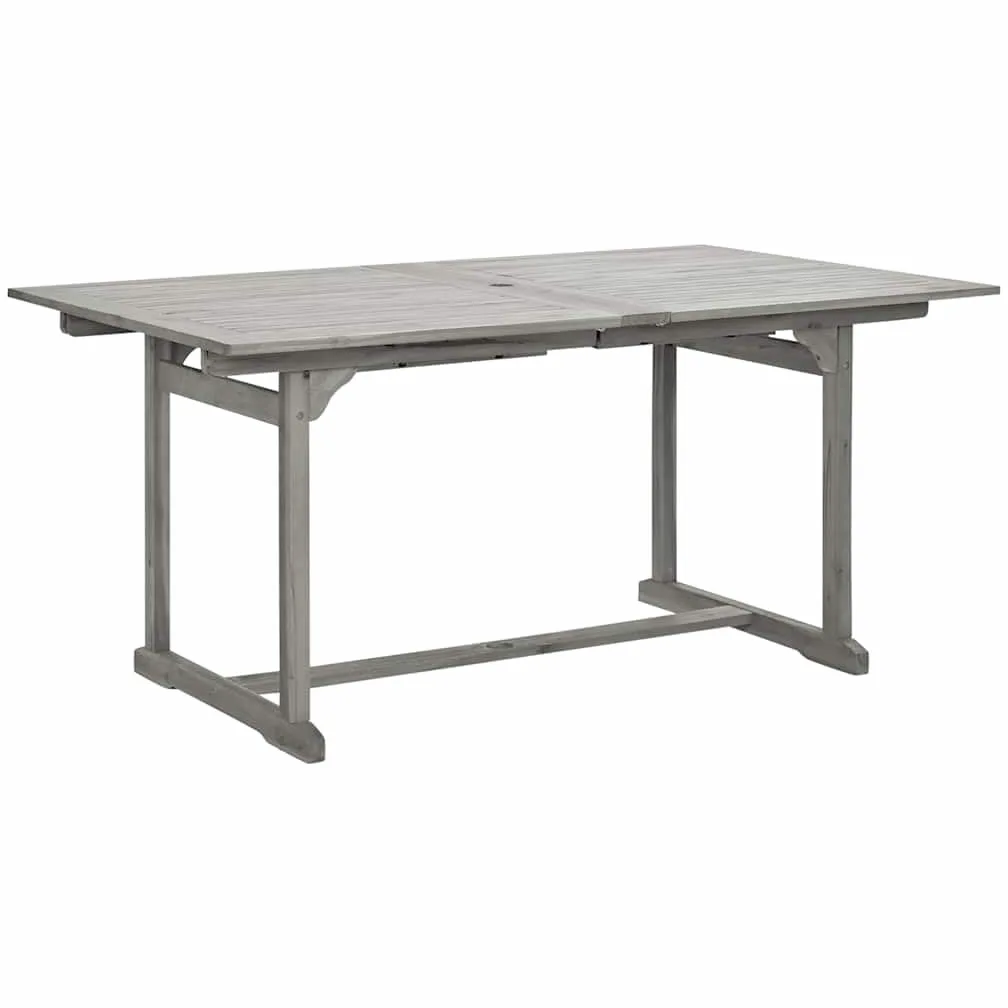 Juego De Comedor para Jardin 7 Piezas Madera Acacia Maciza | Mesa Extensible, Sillas Ajustables 5 Posiciones, Plegables, Max 110 Kg Por Asiento