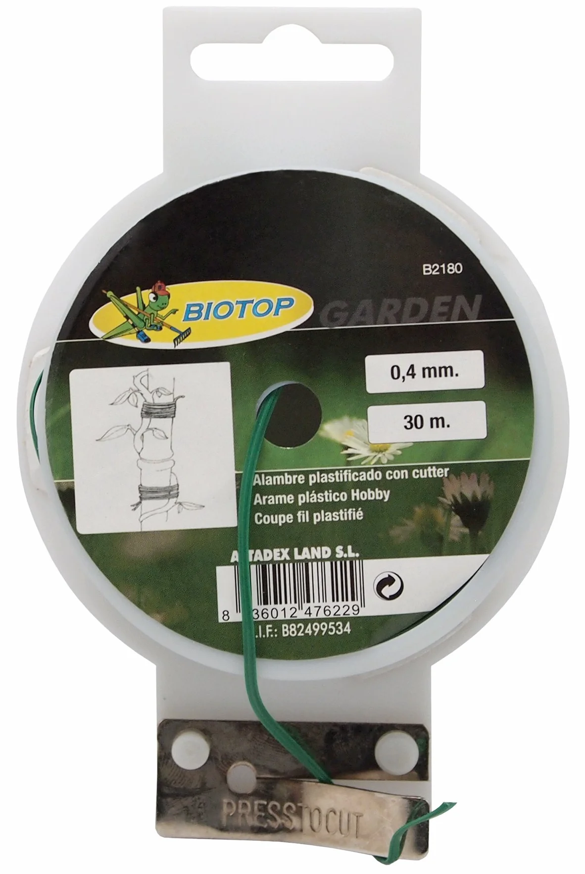 Biotop Garden B2180, Alambre plastificado Multicolor, largura 30 m, diámetro 2.2 mm