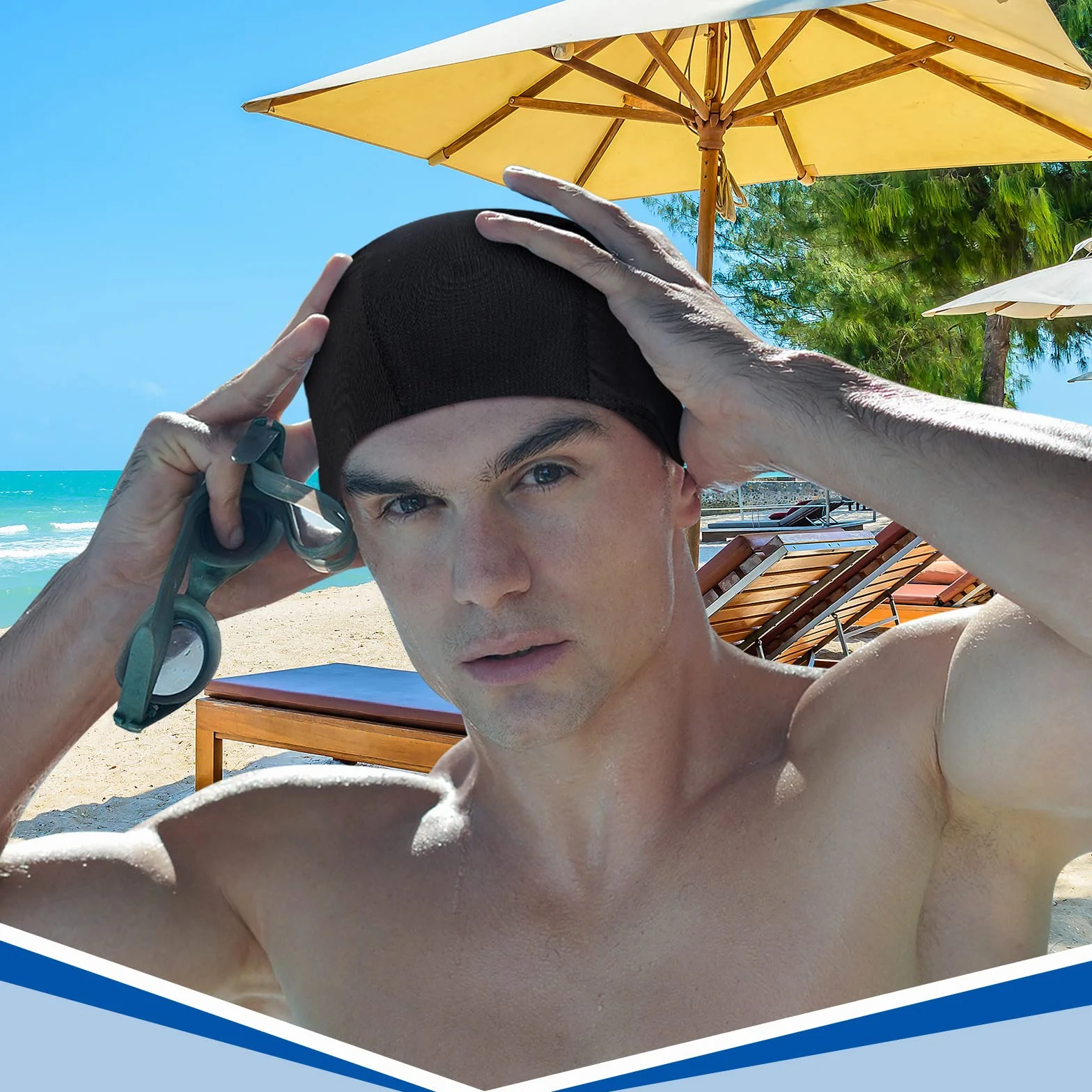 Gorros de Natación Elásticos Unisex Antideslizantes para Piscinas - 3 Pack