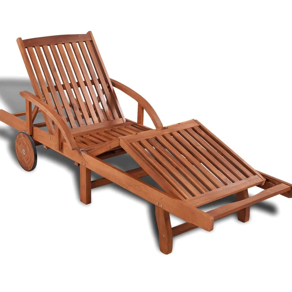 Tumbona para balcón, playa, jardín, tumbona de madera, tumbona de madera ajustable en 5 posiciones, ideal como tumbona de relajación para balcón, jardín, terraza, tumbonas