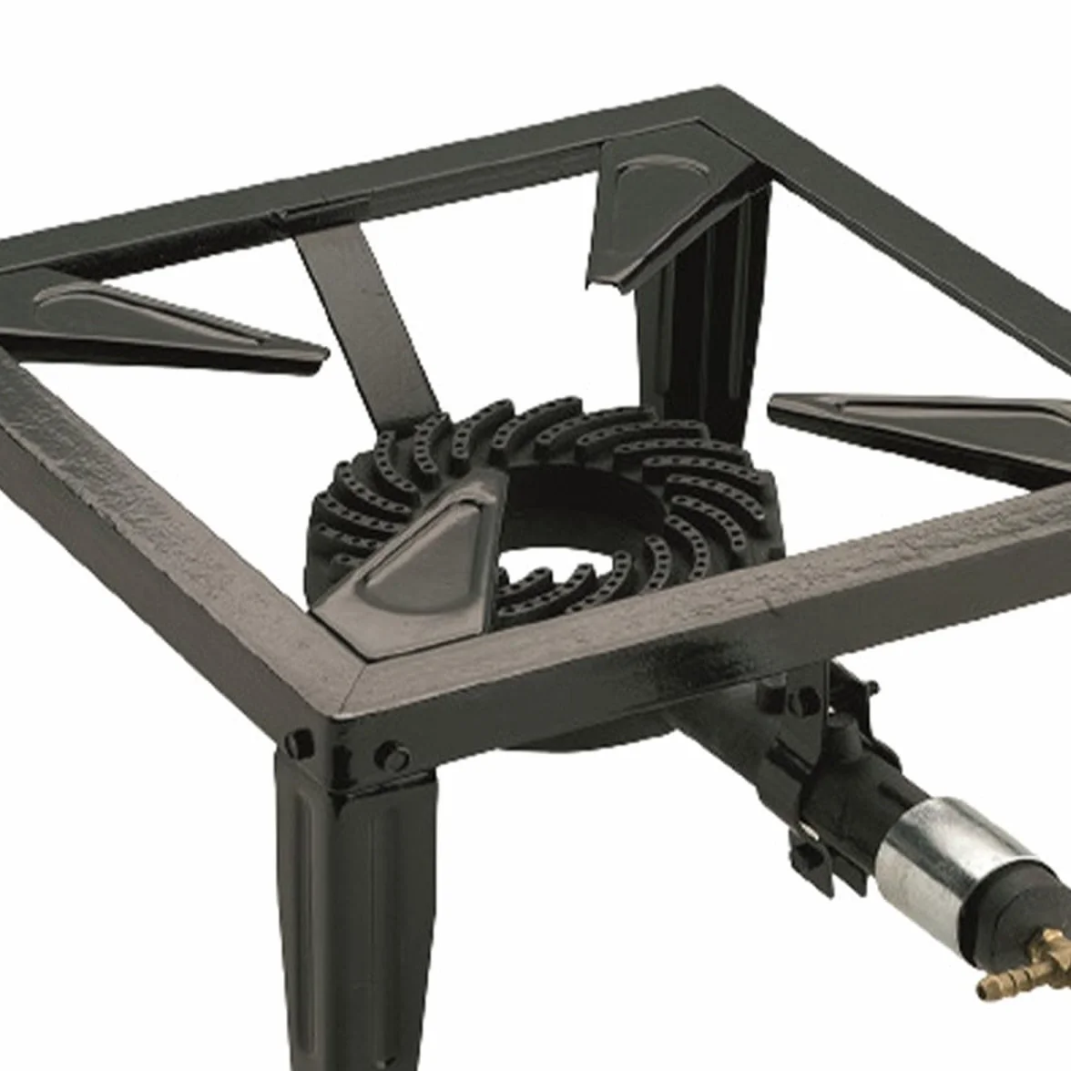 INTEC - Hornillo de gas 7,5 KW acero esmaltado quemador de hierro fundido hornillo catering 4 patas de cocción exterior