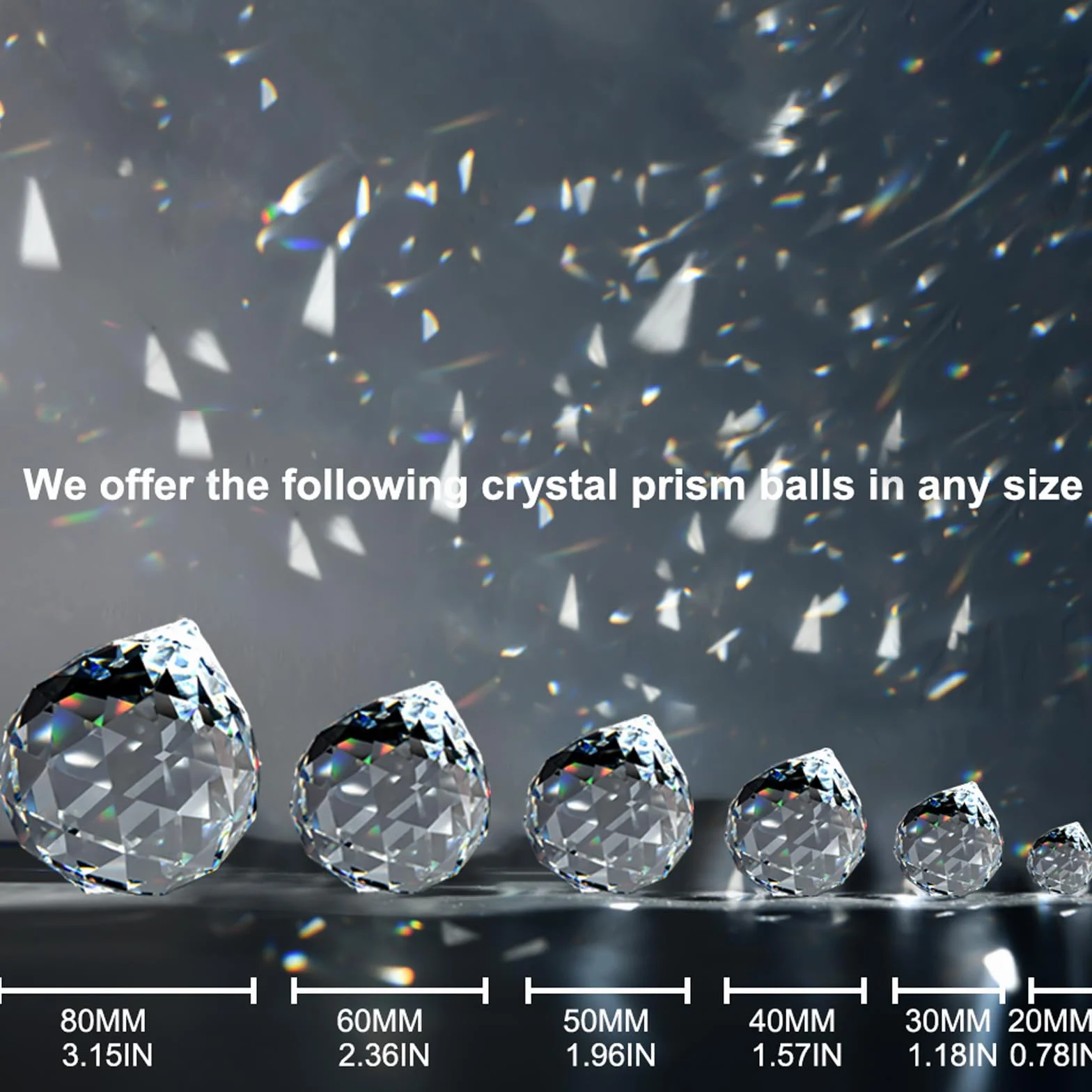 MerryNine Paquete de 2 prismas de bola de cristal, atrapasueños de arco iris, prismas de cristales colgantes para ventanas, para Feng Shui, para regalo (transparente) (50 mm)