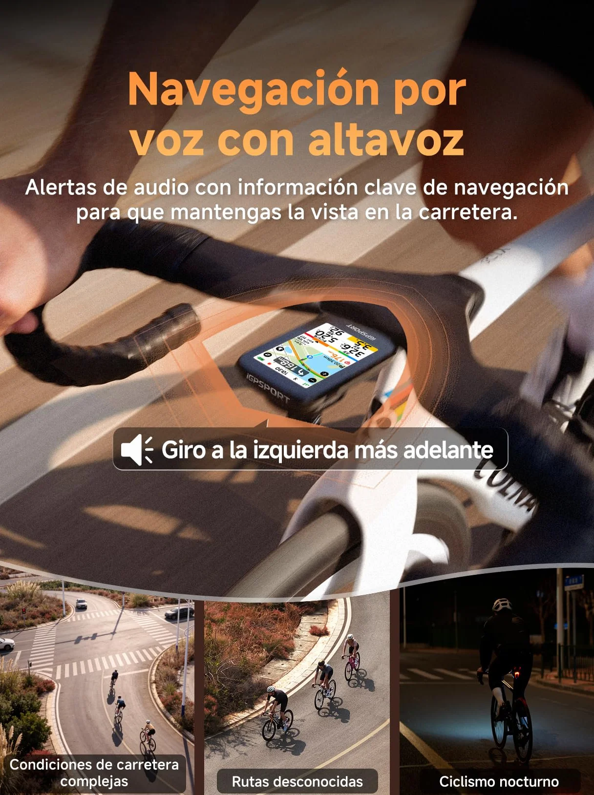 iGPSPORT BSC500 Ciclocomputador GPS Bicicleta Pantalla Táctil 3,3" Navegación Boz Timbre Electrónico Entrenamiento 32GB