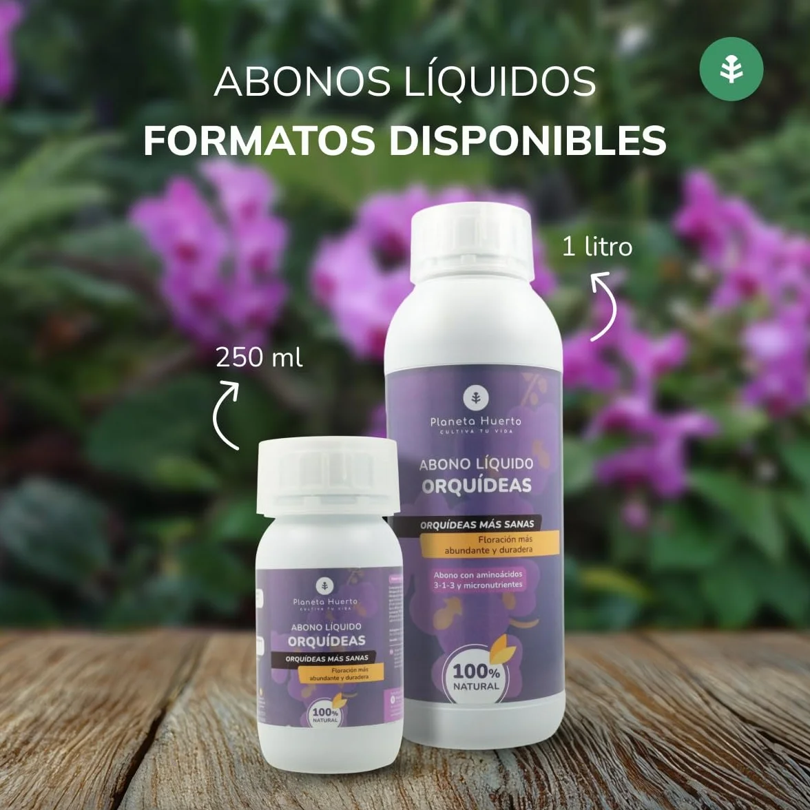 Planeta HUERTO | Abono Líquido Orquídeas 1 Litro: Fertilizante Líquido Especializado para la Nutrición Completa de Orquídeas con Enfoque en Crecimiento y Floración Saludable