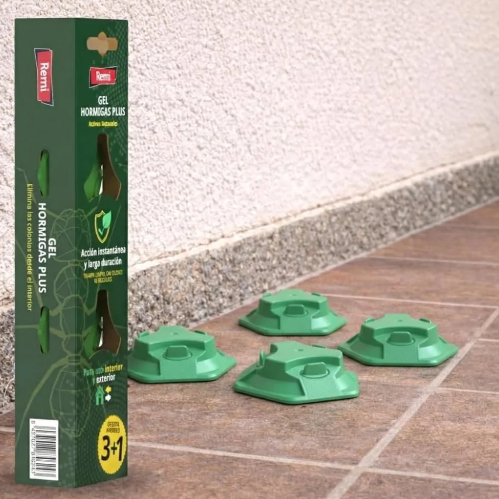 Remi Hogar Defens Gel Hormigas | Pack 4 Trampas Insecticida Hormigas | Cebo Insecticida Listo para Usar | Elimina Hormigas y el Hormiguero | Uso Interior y Exterior | Alta eficacia | Listo para Usar