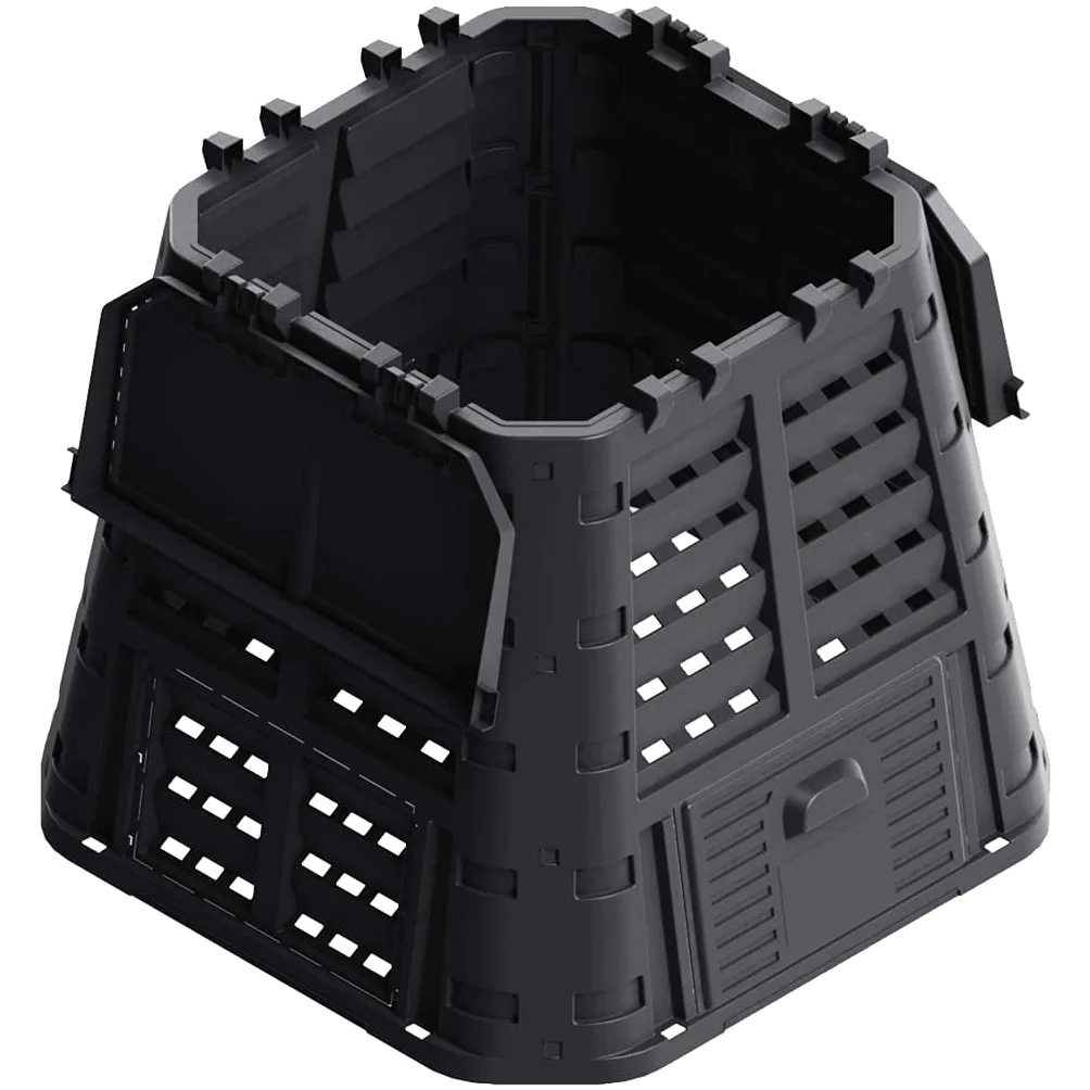 Genérico Compostador de jardín Negro 93,3x93,3x80 cm 480 L,Casa y jardín,Jardín,Jardinería,Compostaje,Compostadores-146276