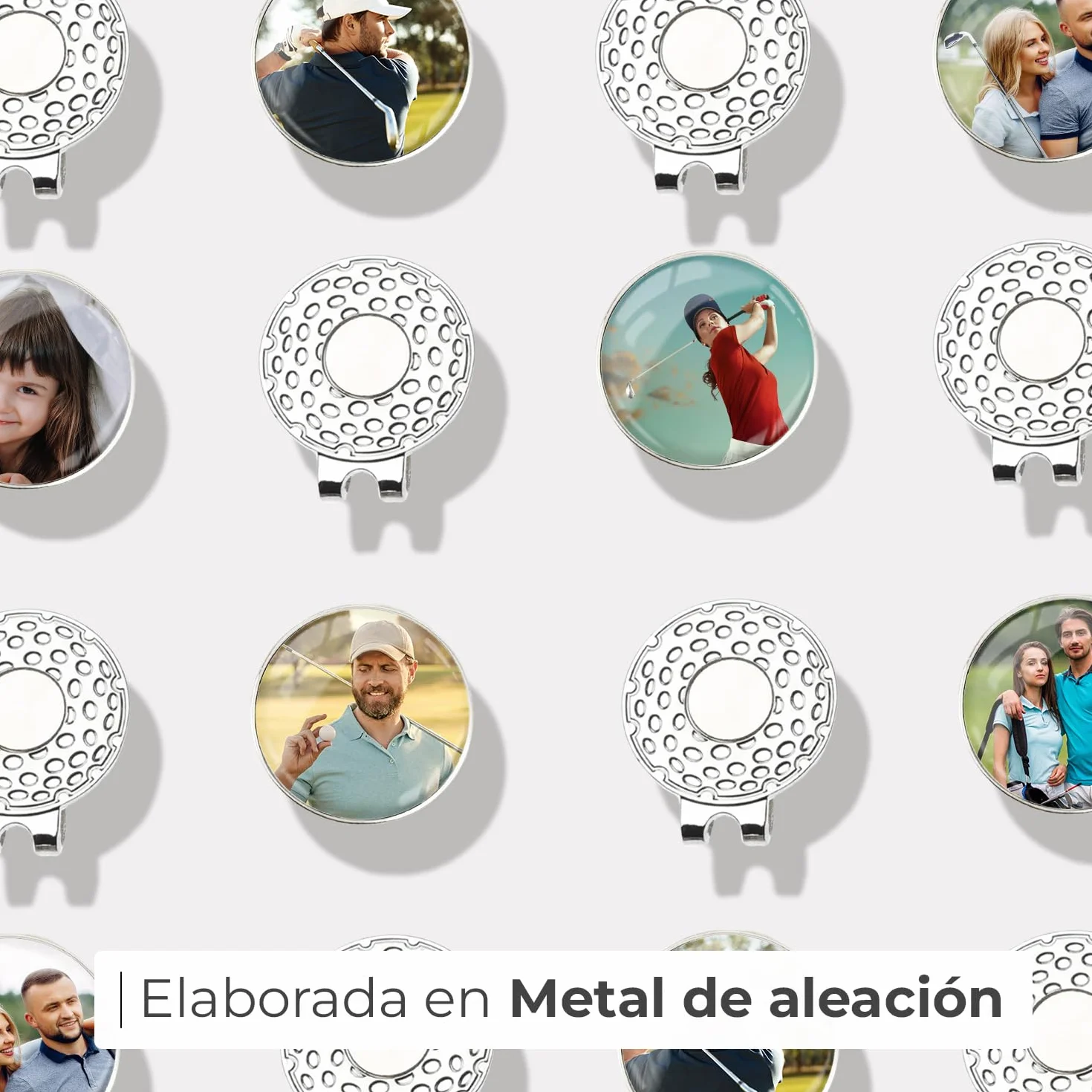 Marcador Bolas de Golf Personalizado con Clip Gorra Magnético, Diámetro 2,5 cm, Caja Regalo