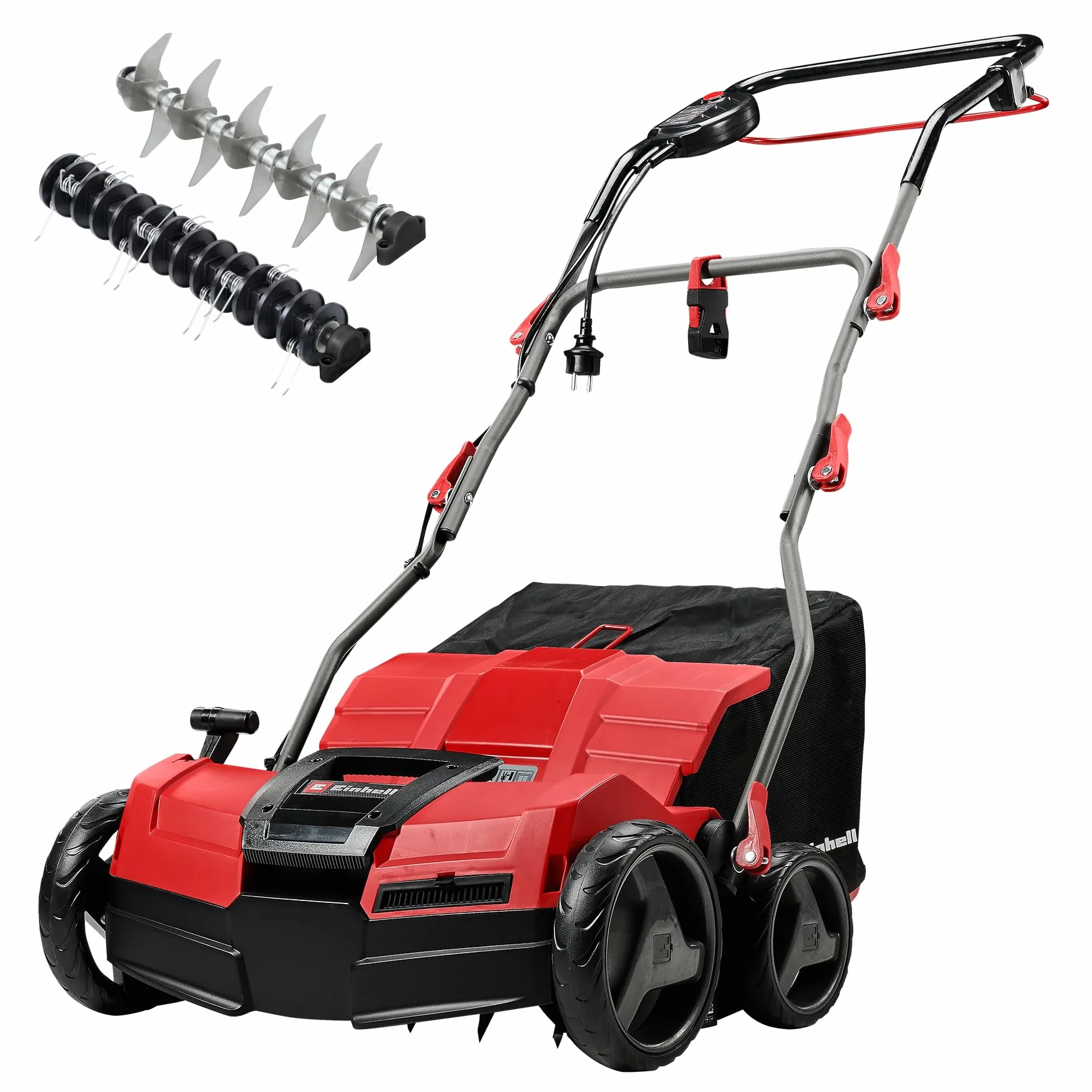 Einhell Expert GE-SA 1640 - Escarificadora eléctrica (1600 W, Ancho 40 cm, hasta 12 mm de Profundidad de Trabajo, Mango, Recipiente de 48 L, con Rodillo aireador)