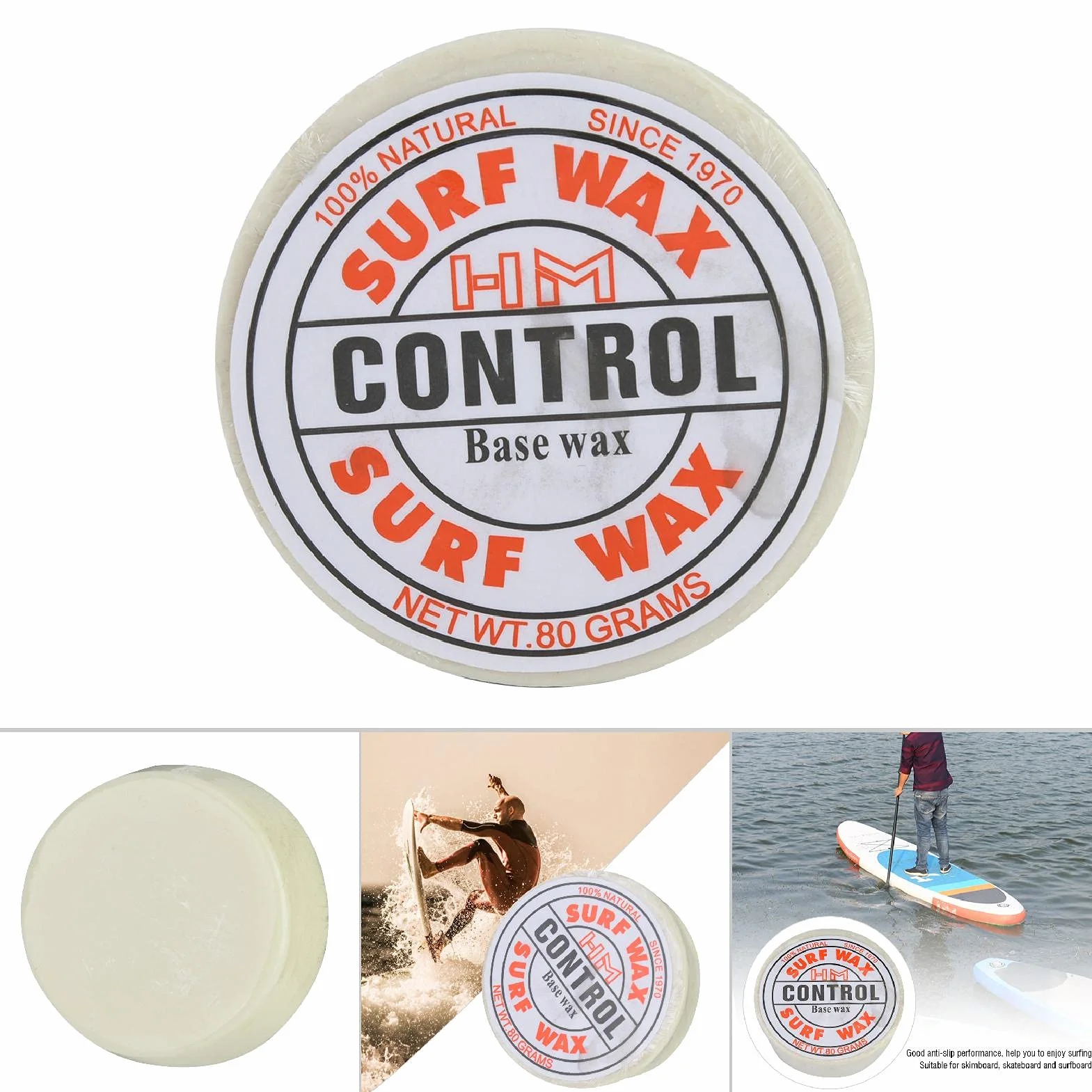 Cera de Surf Antideslizante Tiiyee para Tablas de Surf Base de Monopatín Accesorios Universales (Blanco)