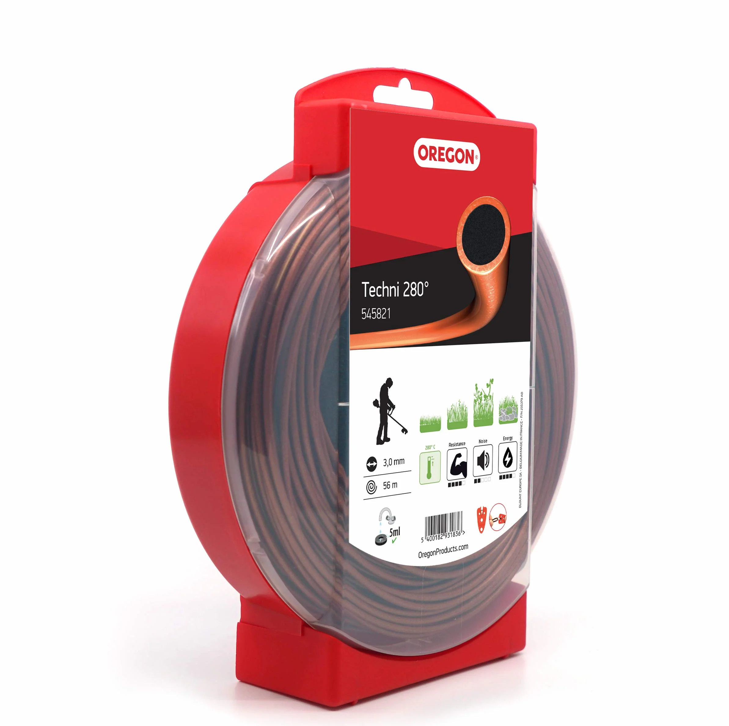 Oregon Hilo Resistente al calor para Desbrozadora 3mm, Hierba, Maleza, Vegetación y más, Hilo de Nylon de Gran Resistencia, Compatible con la Mayoría de Modelos Estándar, 3.0mm x 56m (545821)
