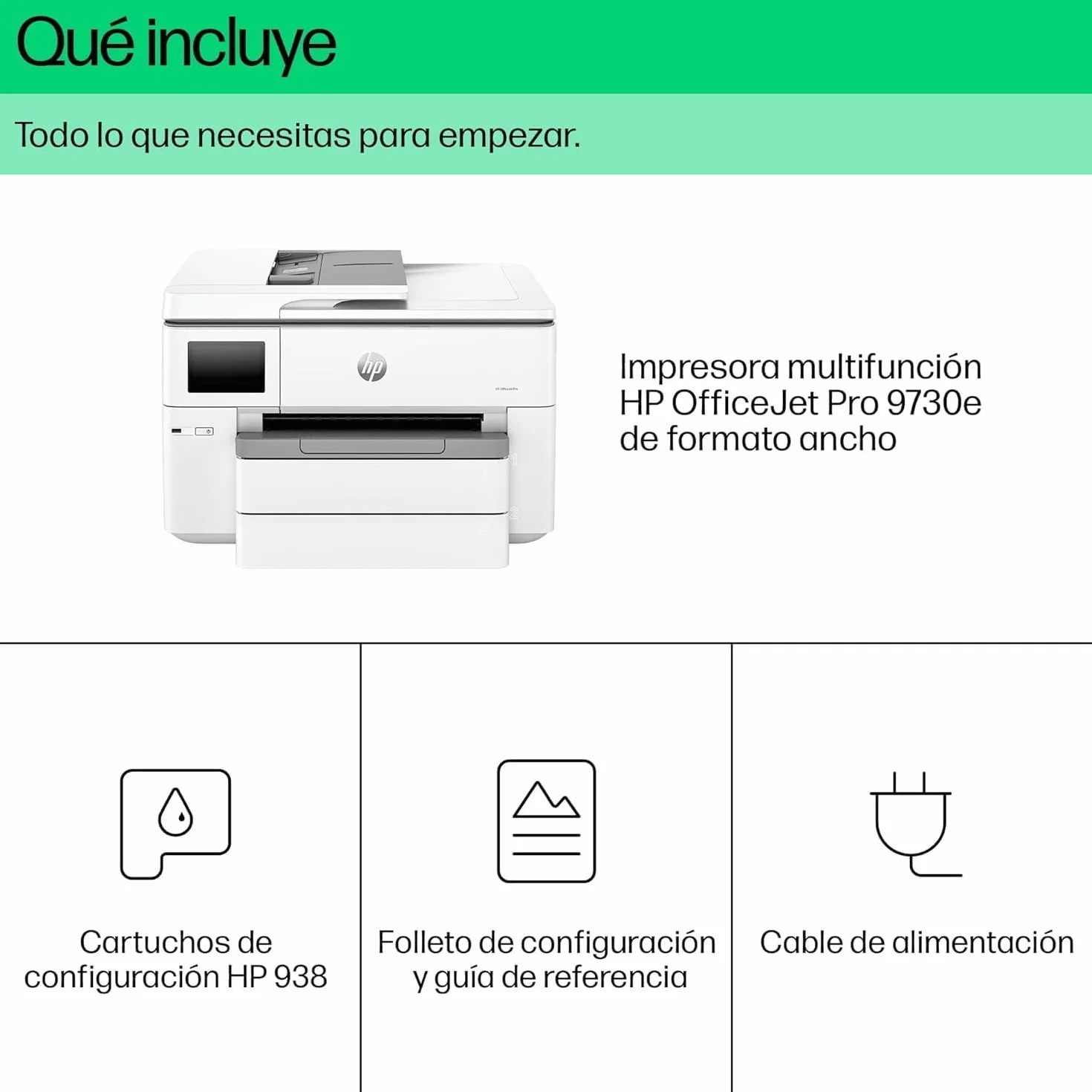 HP OfficeJet Pro 9730e Impresora multifunción A3 Tinta Doble Bandeja Automática Wi-Fi Instant Ink