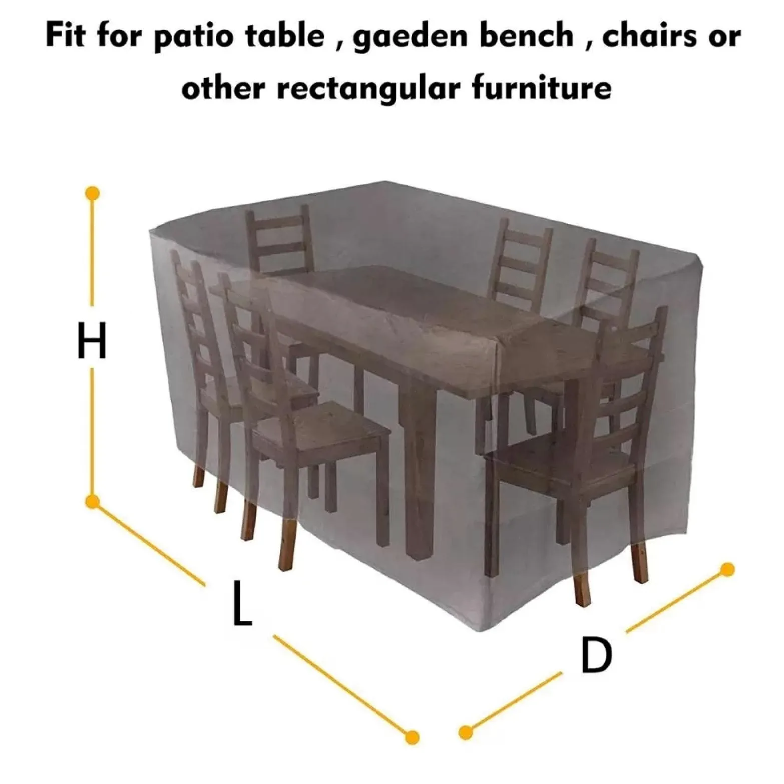 HOLEILUCK Funda Mueble De Jardin,370x370x75cm/LxWxH Funda Muebles Exterior Impermeable,Anti-UV a Prueba De Viento Tela Oxford 420d Funda Sofa Jardin Exterior para Sofá Cubre Mesa Y Sillas Exterior