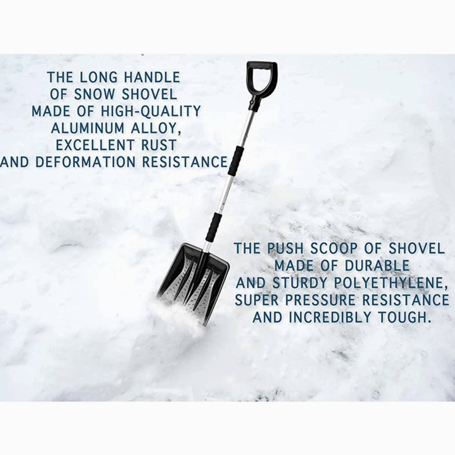 Juego de Pala de Nieve de Acero Inoxidable 3 en 1,Plegable Ajustable para Acampar al Aire Libre, para el Parque