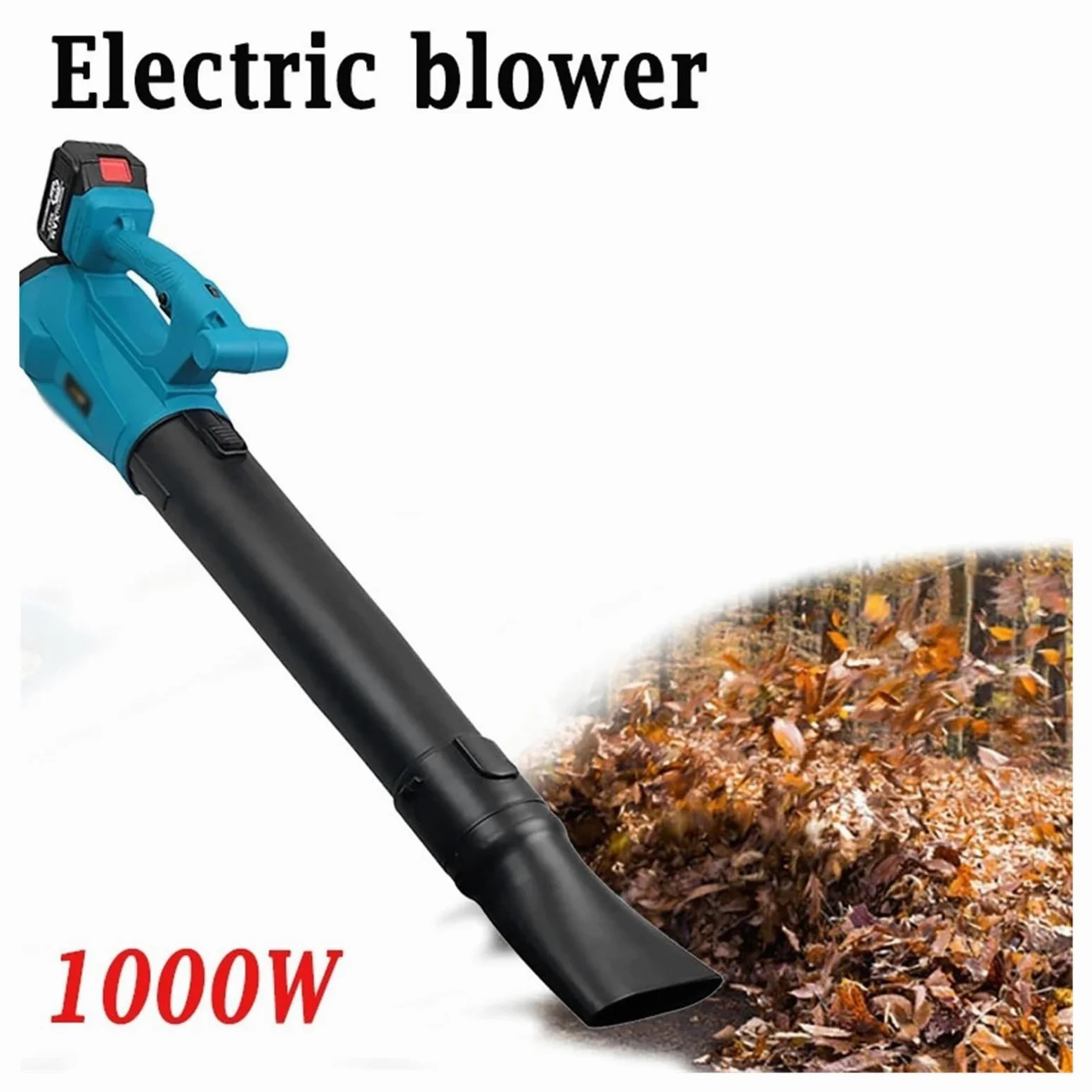 Aspirador Jardín Soplador De Aire Eléctrico 1000W, 3000r/min, 21V, Inalámbrico Polvo Y Nieve con Batería Litio Cargador For Limpieza Mangueras Mantenimiento Jardín Potente Esfuerzo(2 Battery Set)