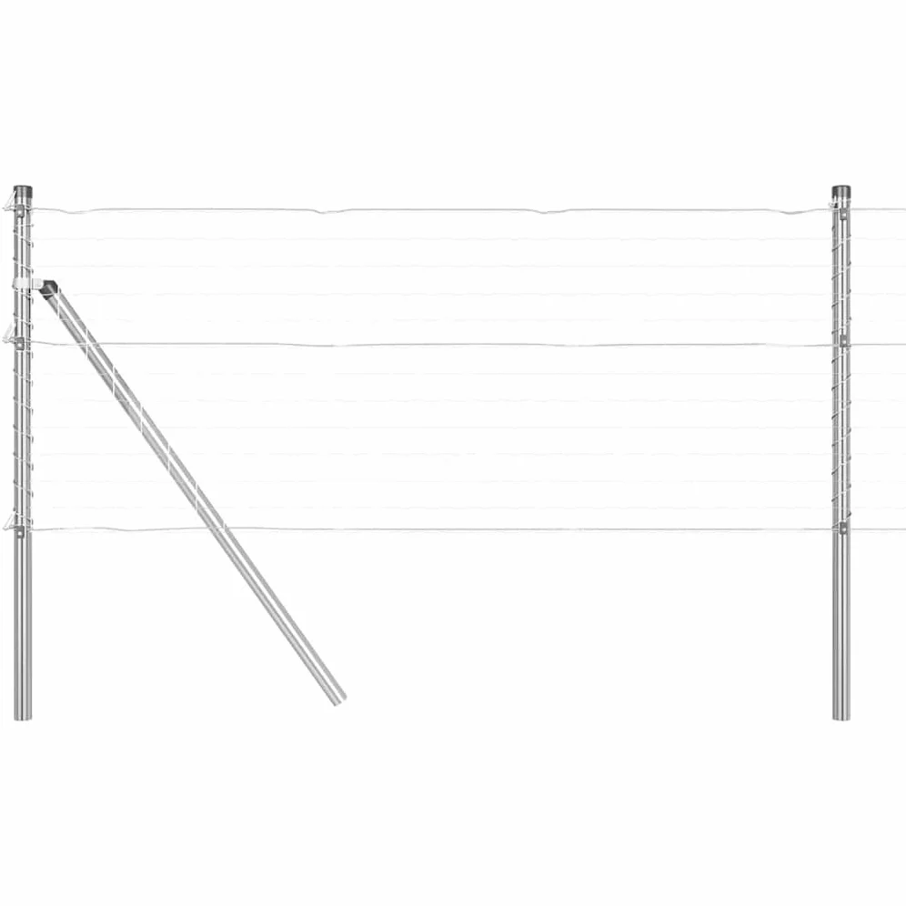 Poste Valla enterrada 52 piezas plata | Acero galvanizado con recubrimiento en polvo, diseño moderno, ideal para jardín o terraza