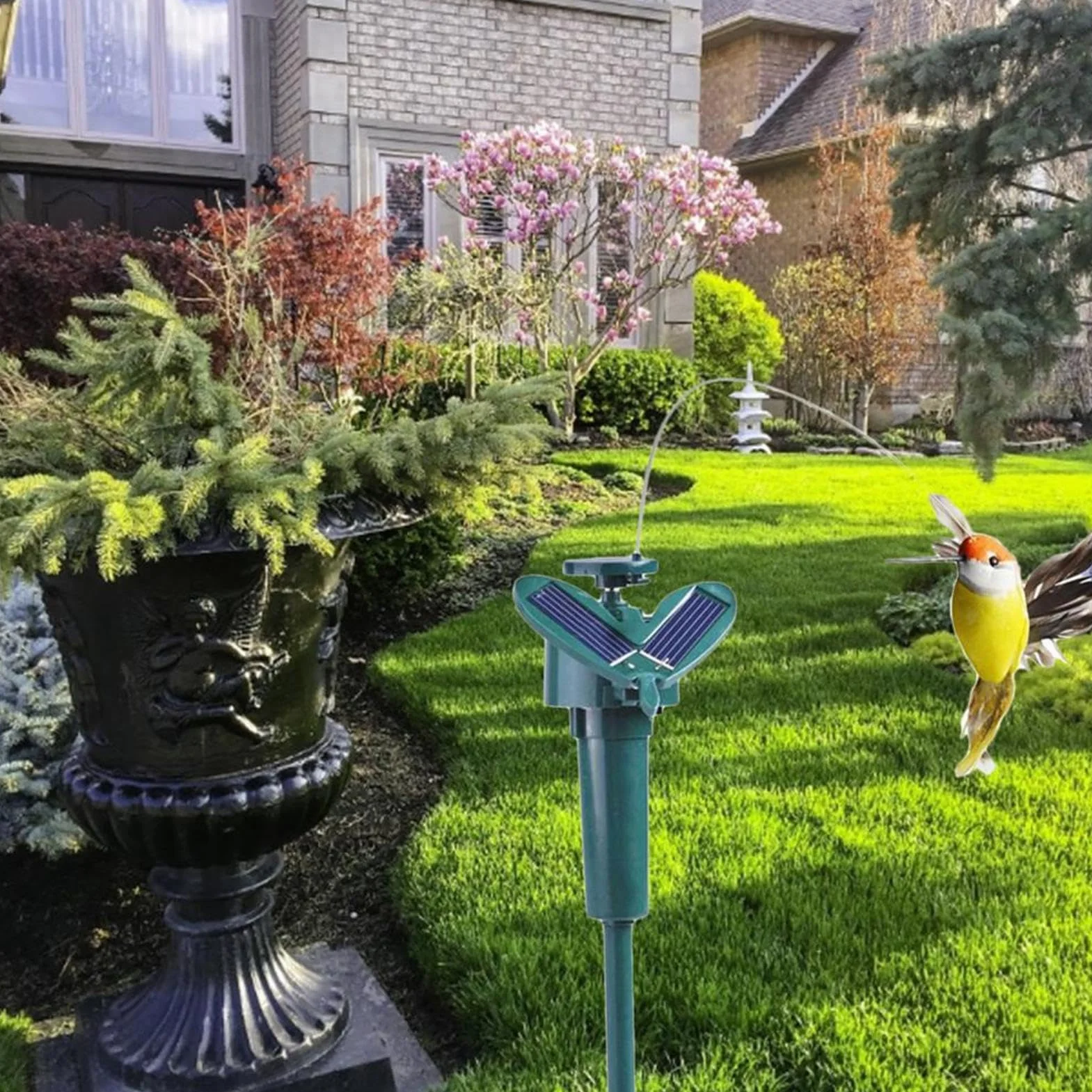 Genérico Colibrí Solar Jardín Estaca, 2 Piezas Estaca Solar para Jardín De Colibrí, Pájaro Decorativo, Fácil En Tierra Plantas Flores para Plantas Flores Patio Macetas Regalo