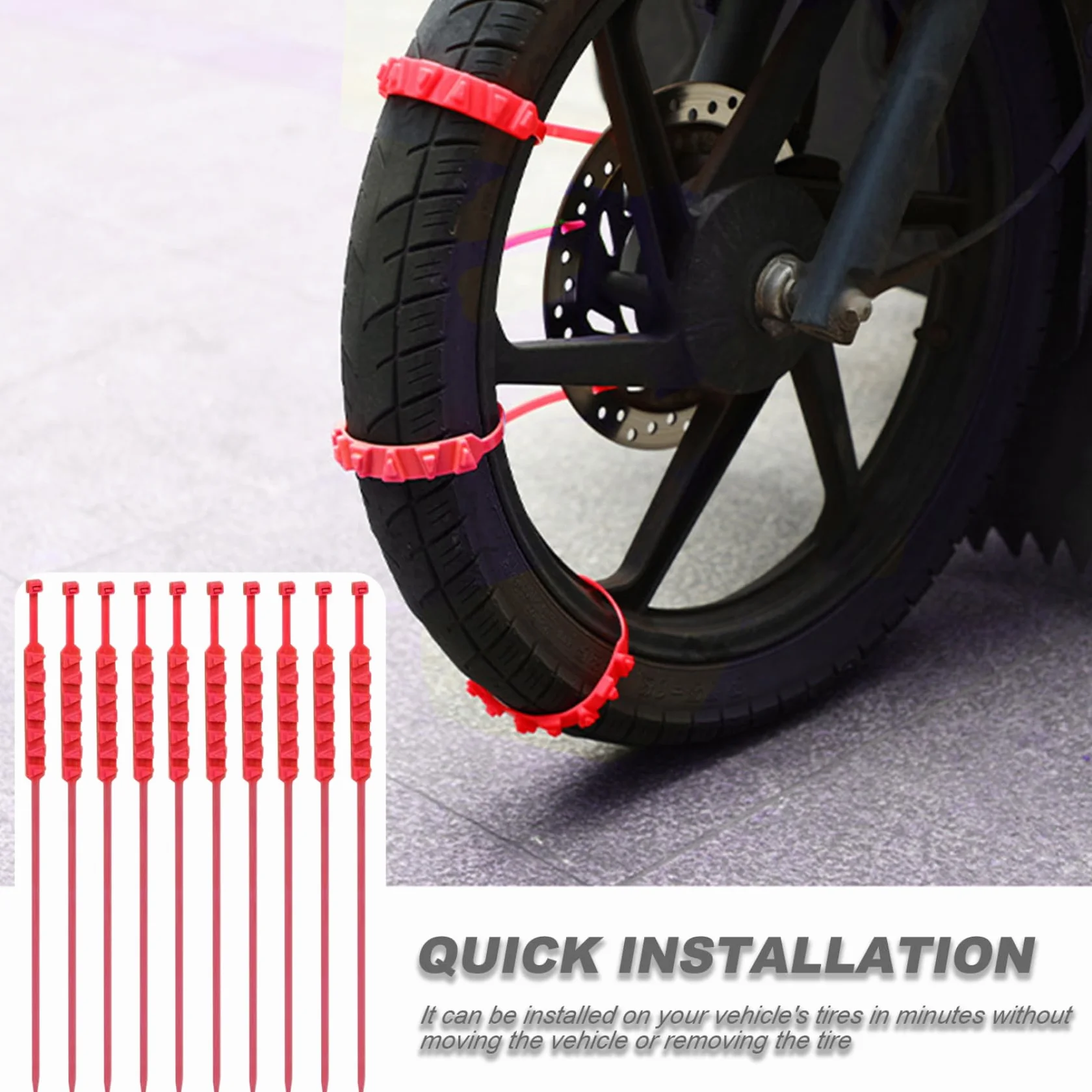 Cadenas de nieve universales para bicicleta electrónica 10 piezas nylon antideslizante