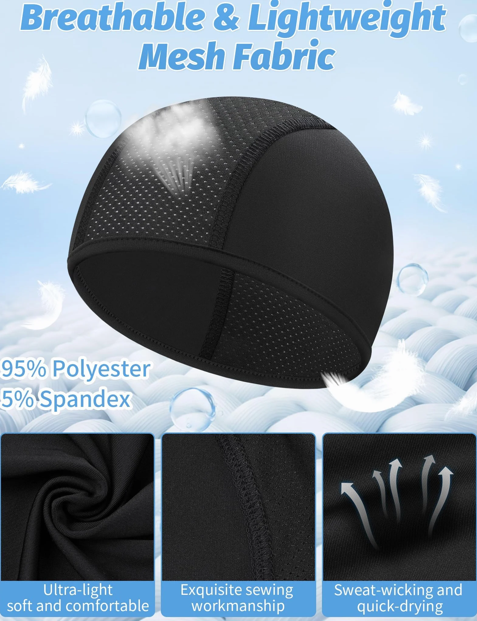 Becellen Gorro Bici Verano Transpirable Malla Sotocasco Ciclismo Running Multifuncional Skull Cap