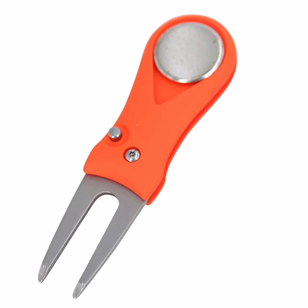 Herramientas de reparación de Divot de golf de acero inoxidable con bola magnética plegable